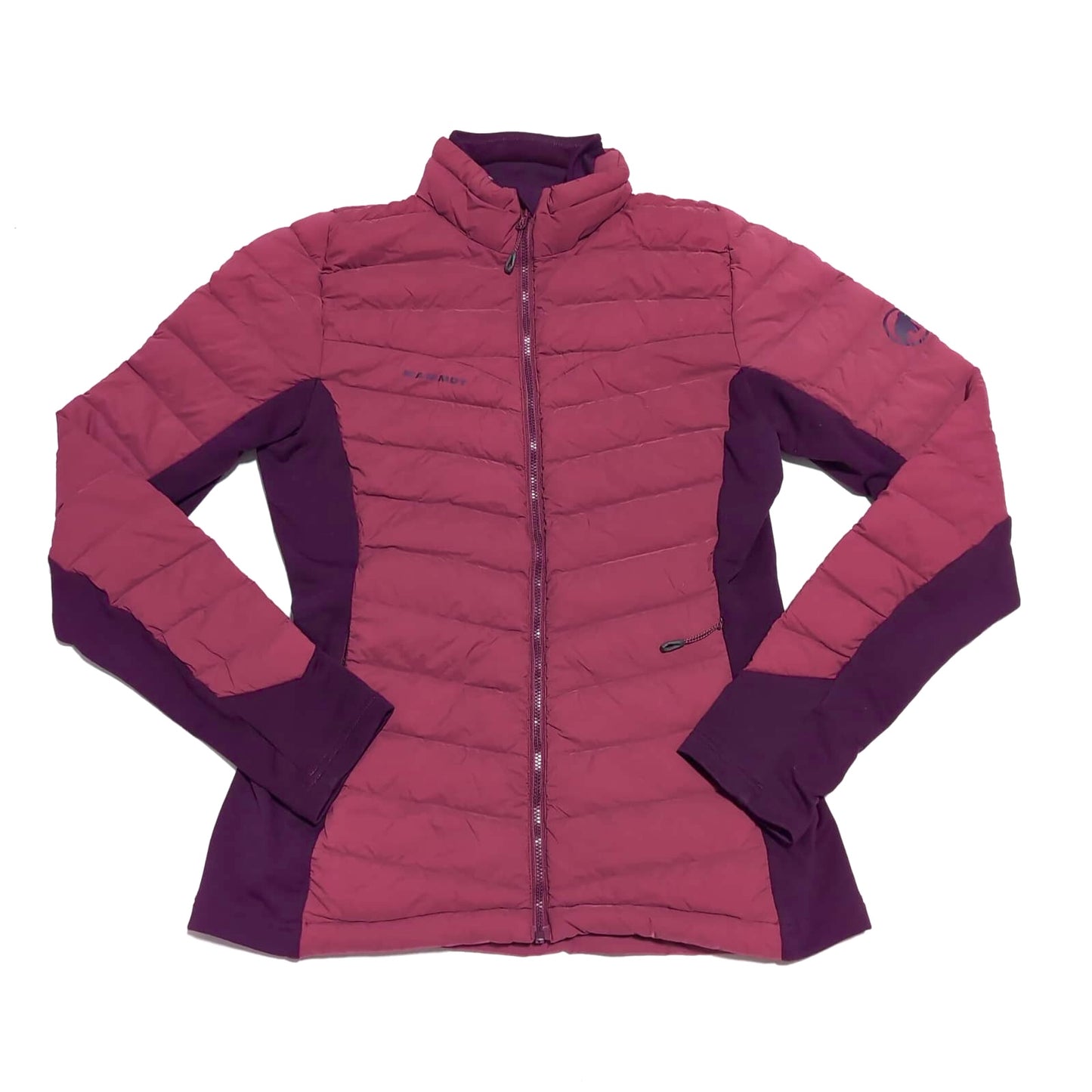 Daunen Hybrid Jacke von Mammut (S Damen) Beerenfarbig mit Aubergine