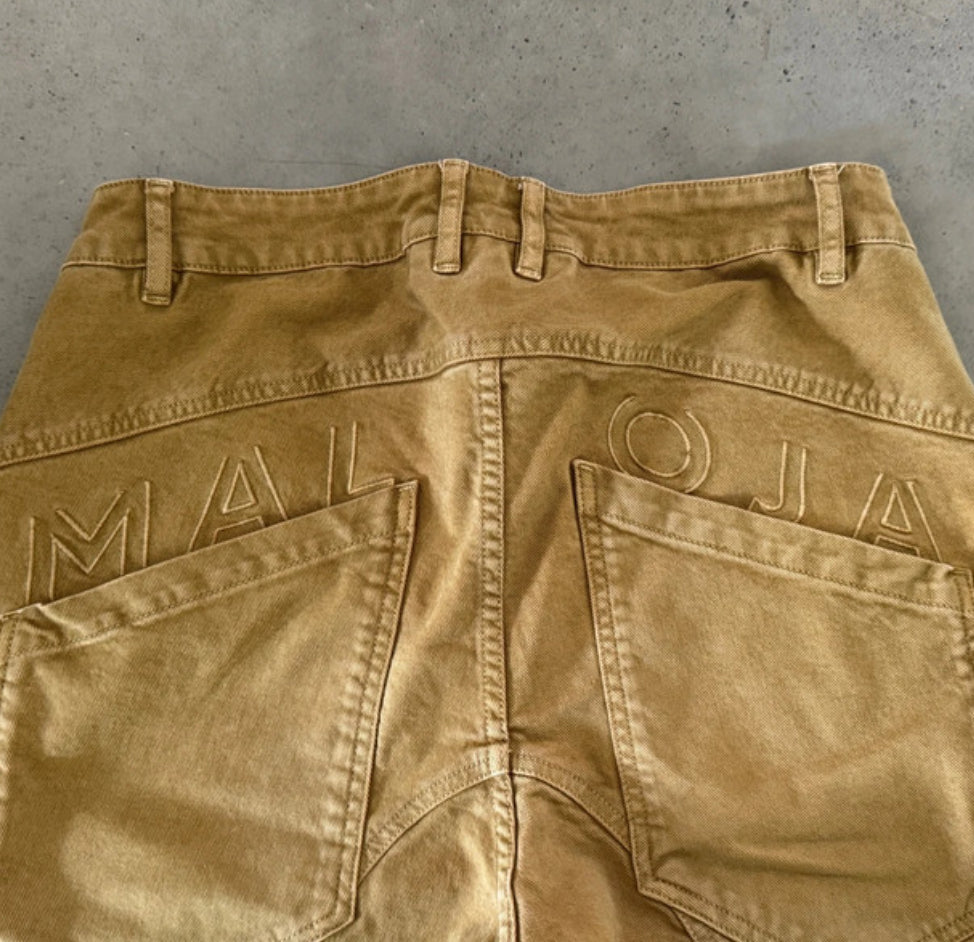 Outdoor Jeans Hose von Maloja (L Herren) Baumwolle elastisch gelb-beige