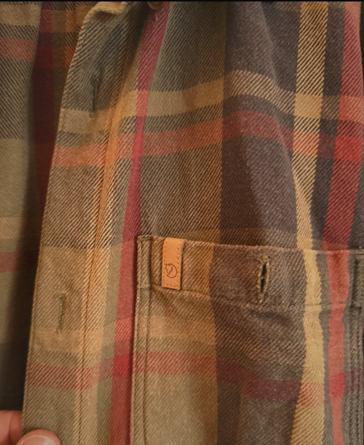 Hemd von Fjällräven (L :50 Herren) 100% Baumwolle khaki rot kariert