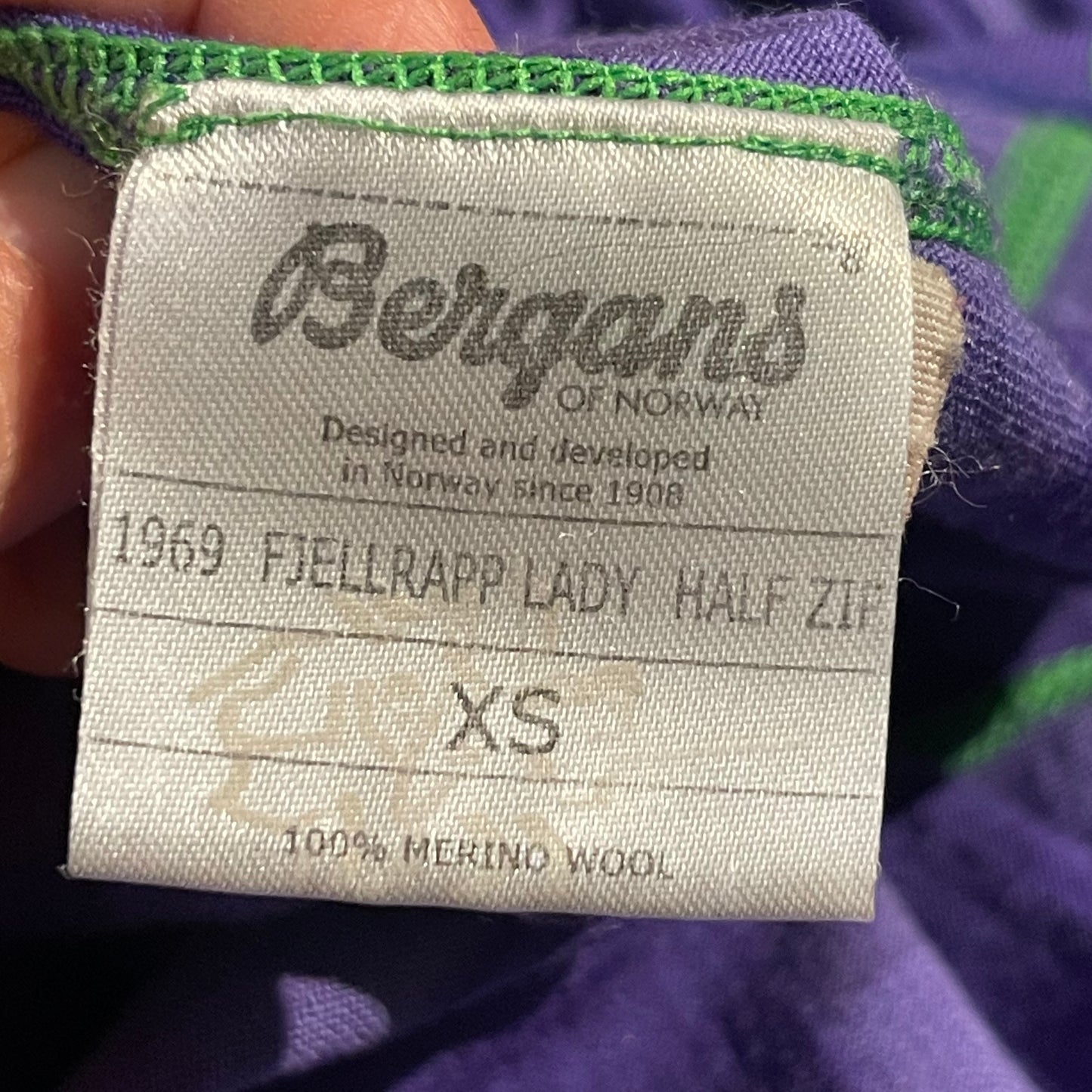 Merino Zip Longsleeve von Bergans (XS Damen) lila gestreift