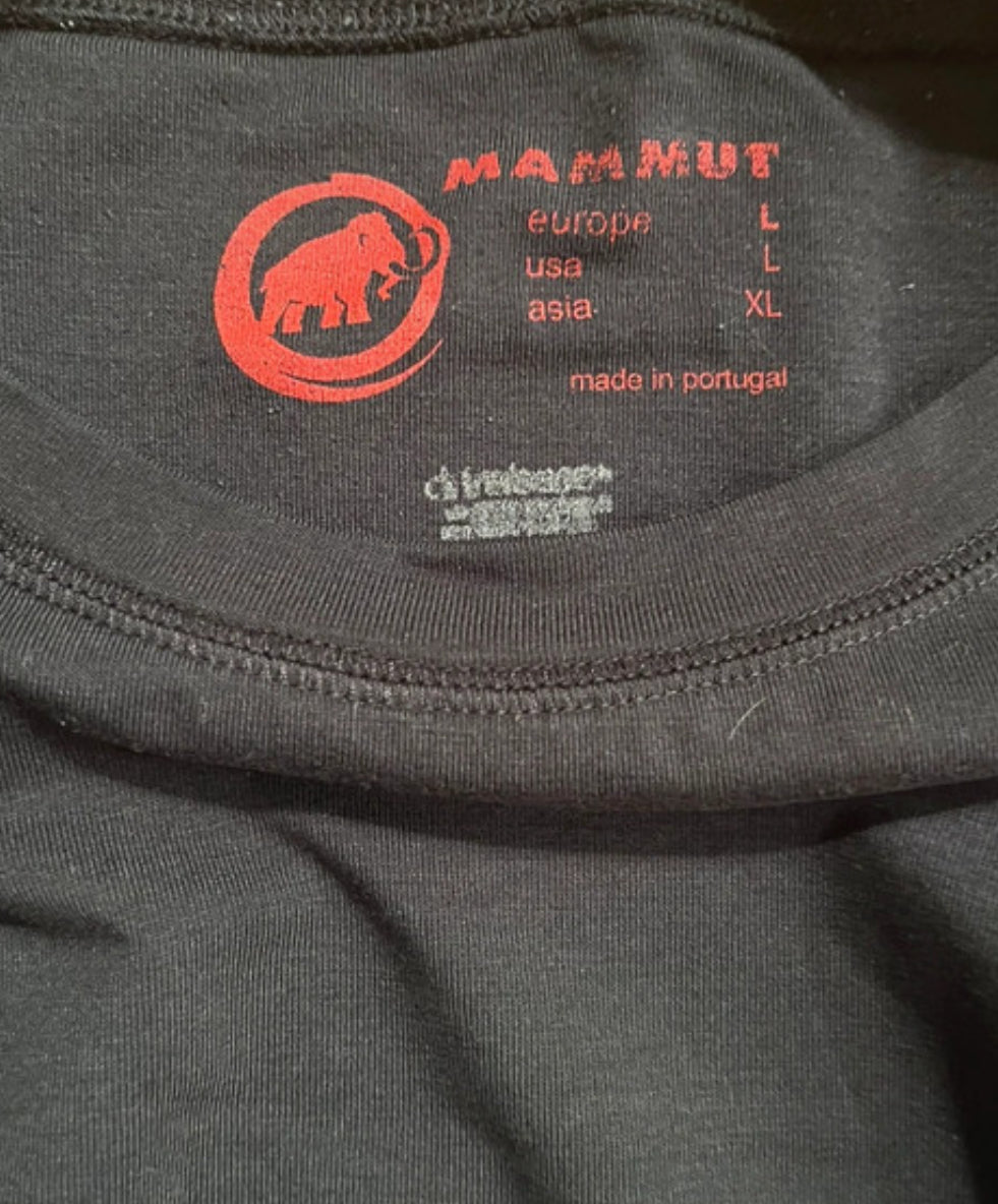 Mammut T-Shirt (Herren L) Baumwolle schwarz mit Backprint