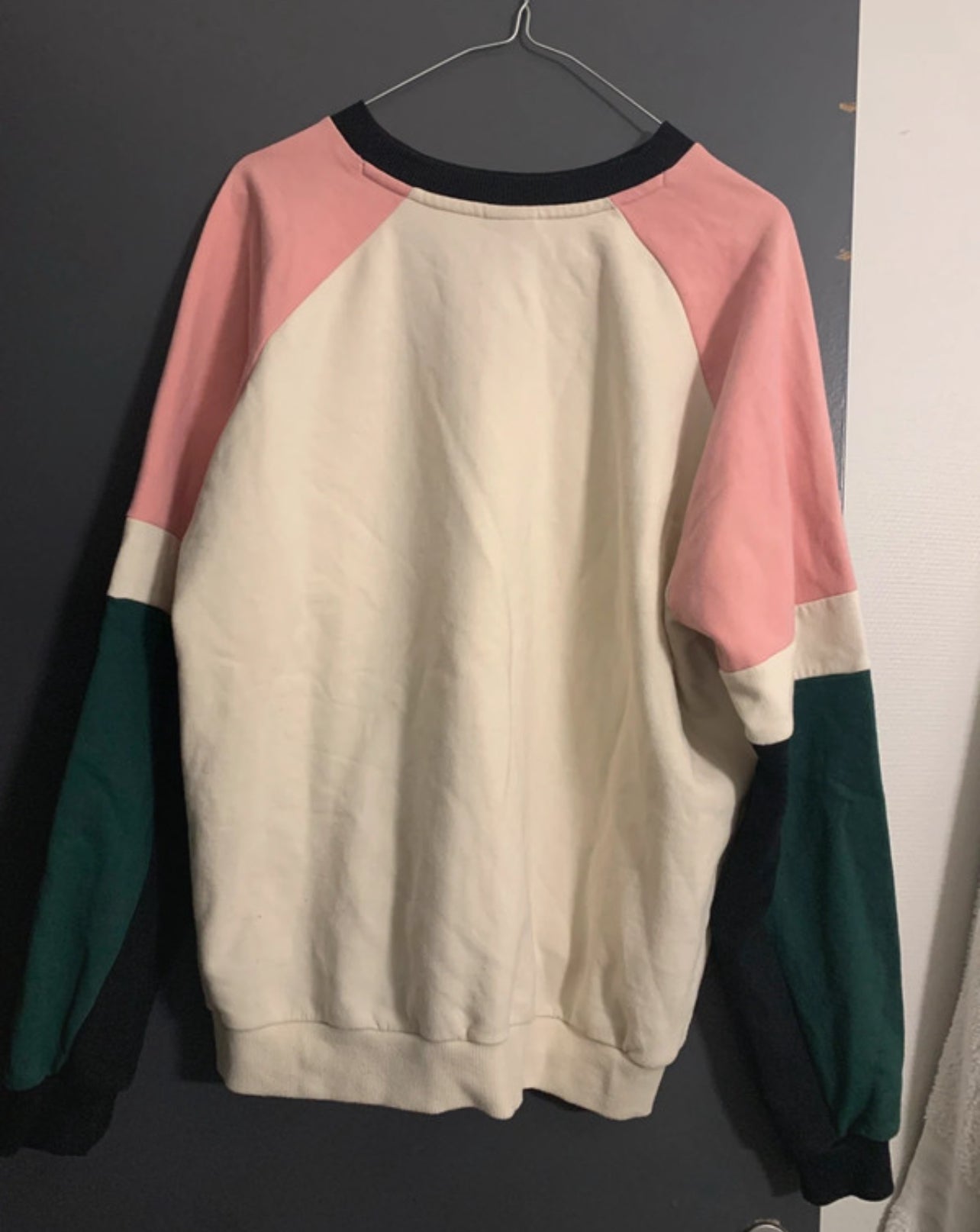Pullover von Kaotiko (L Damen) Sweatshirt cremeweiß schwarz rosa grün