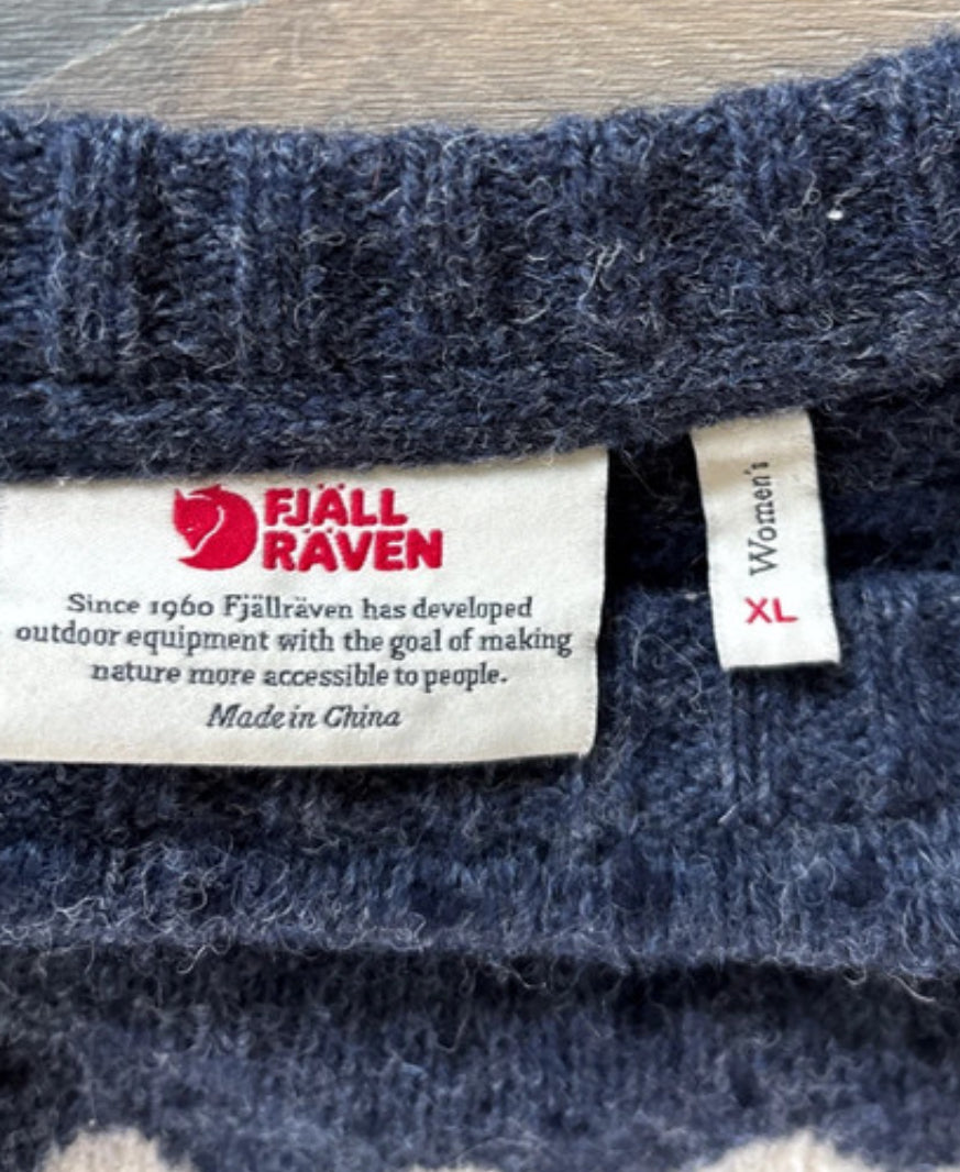 Strick Pullover Fjällräven pure Wolle ( XL Damen ) dunkelblau