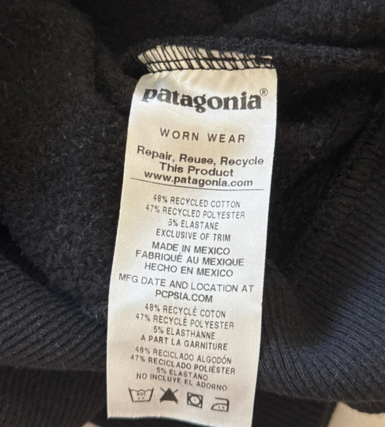 Patagonia Uprisal Hoodie (M Unisex) Bio-Baumwolle Brustlogo schwarz