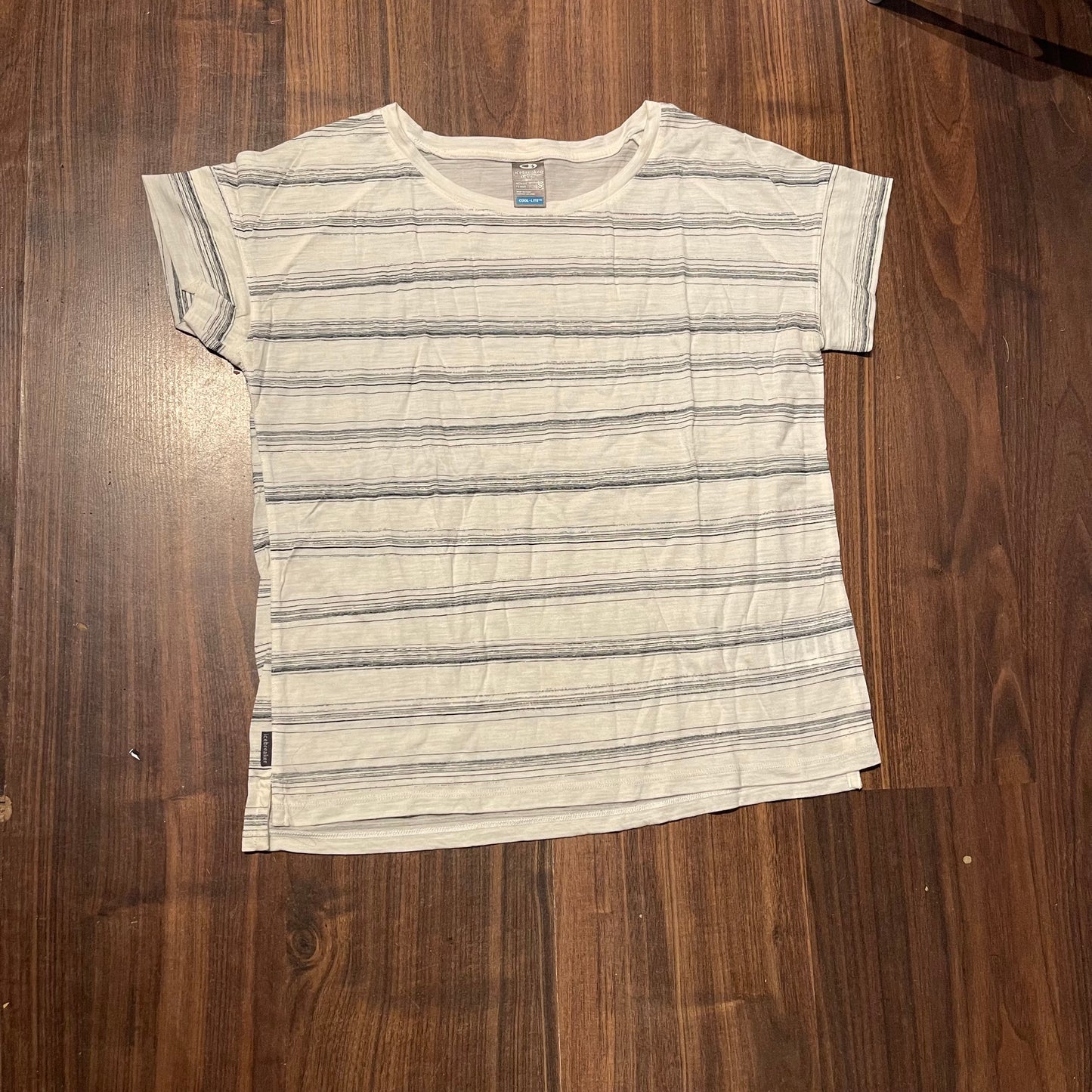Merino T-Shirt von Icebreaker (Damen S) weiß-schwarz gestreift