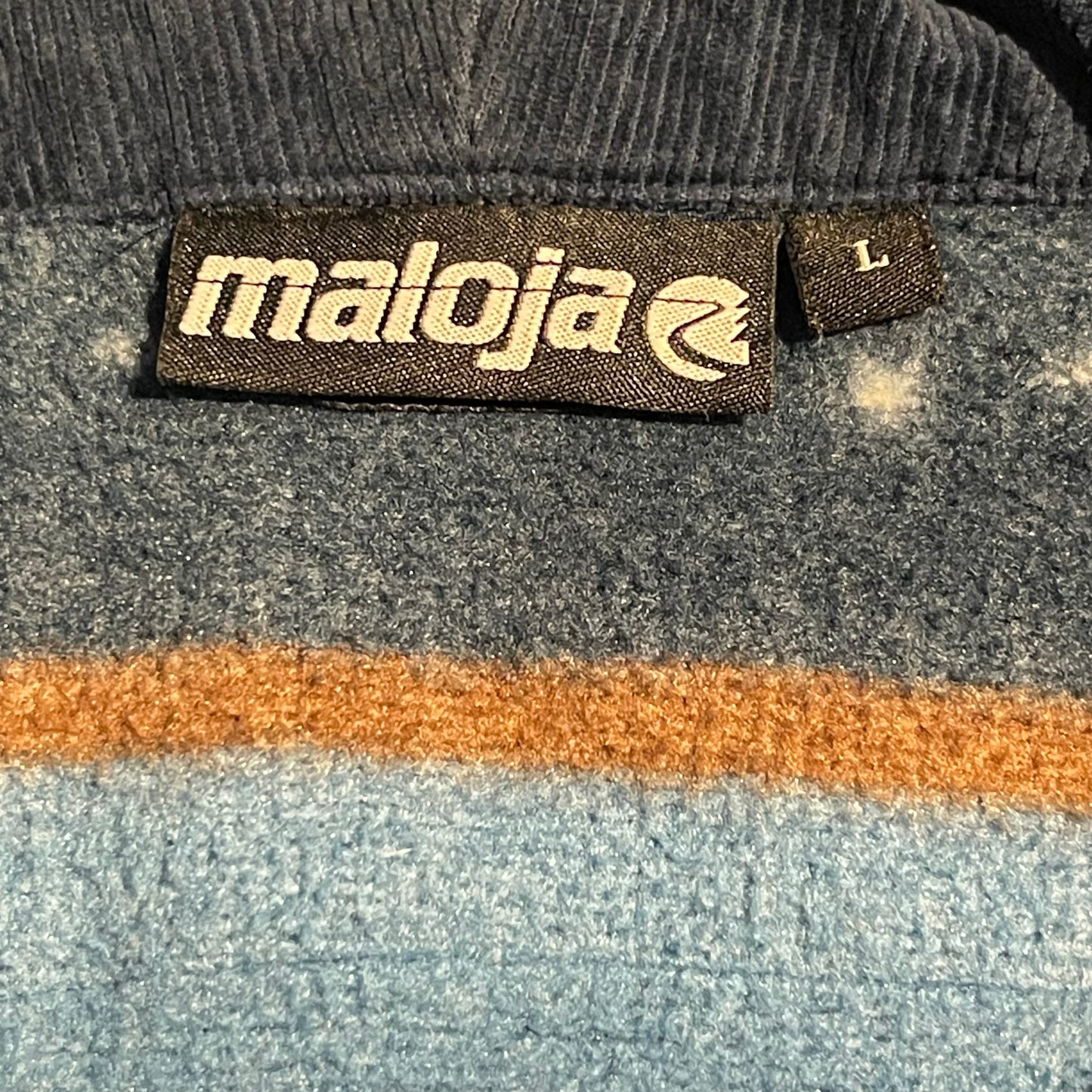 Fleece Jacke von Maloja (L Herren) Strickoptik, Cord dunkelblau gestreift