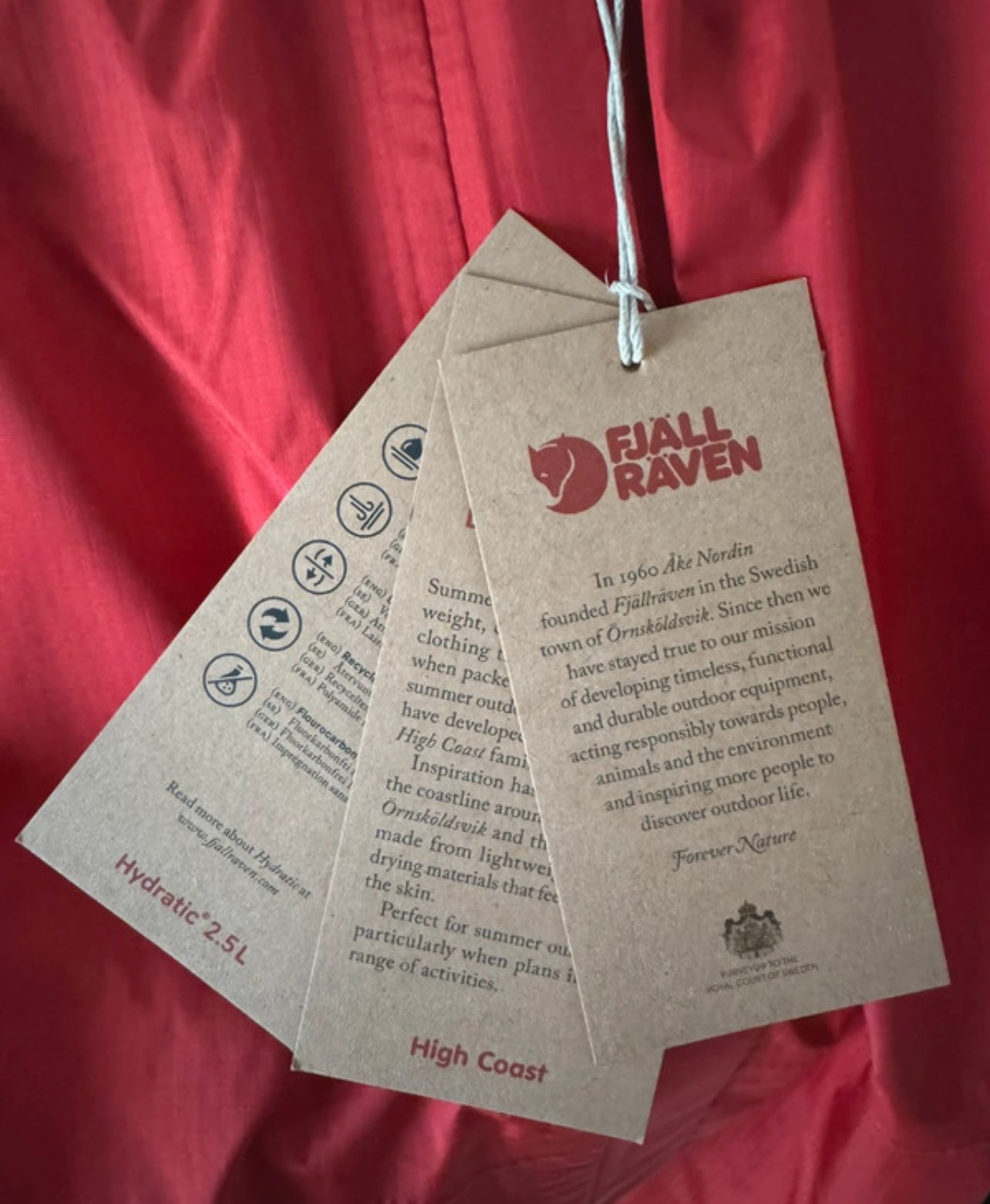 Fjällräven 2,5L Regen Jacke (M Damen) HIGH COAST HYDRATIC JACKET rot