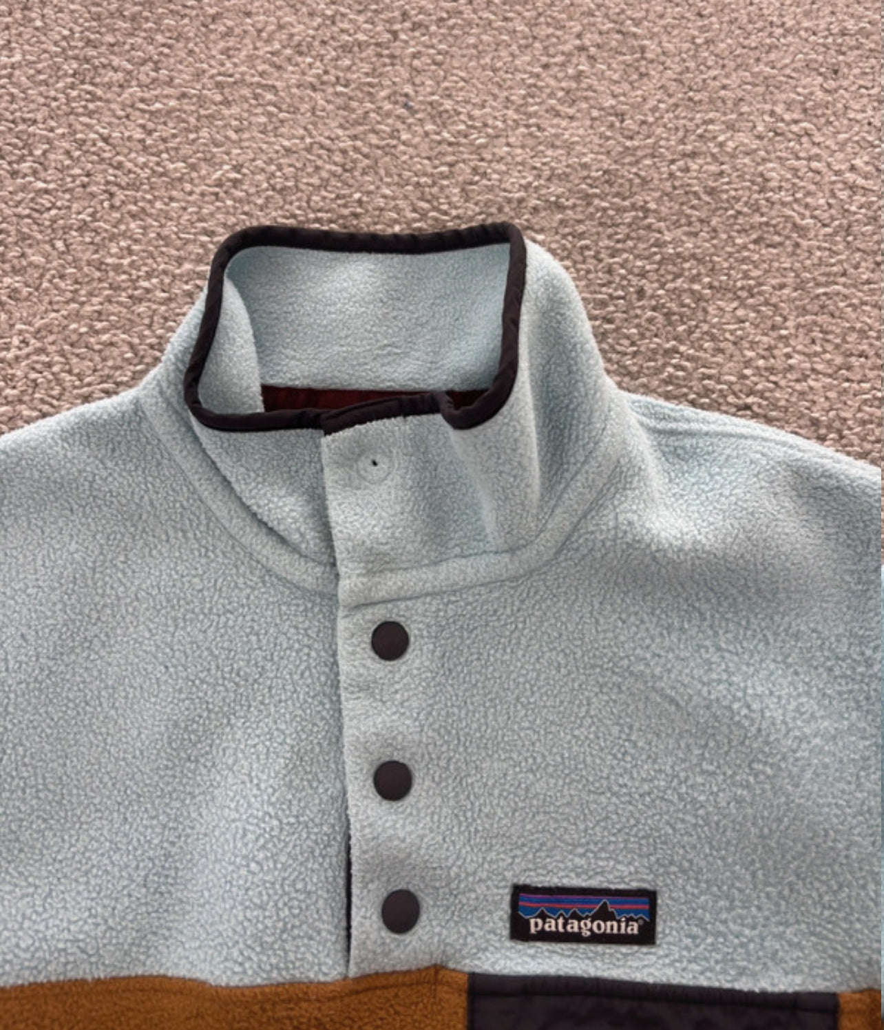Fleece Pullover von Patagonia Synchilla (XS Damen) hellblau- ocker