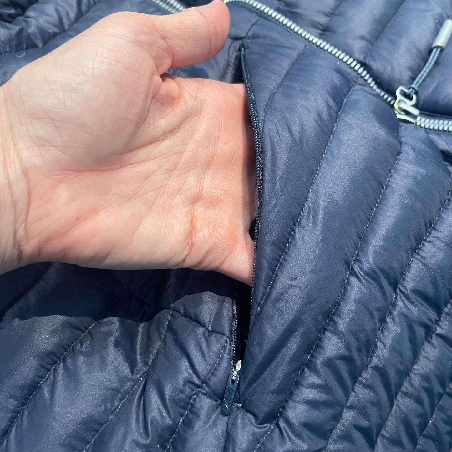 Lange Daunen Jacke von Mammut Eiger (L Damen) Parka dunkelblau