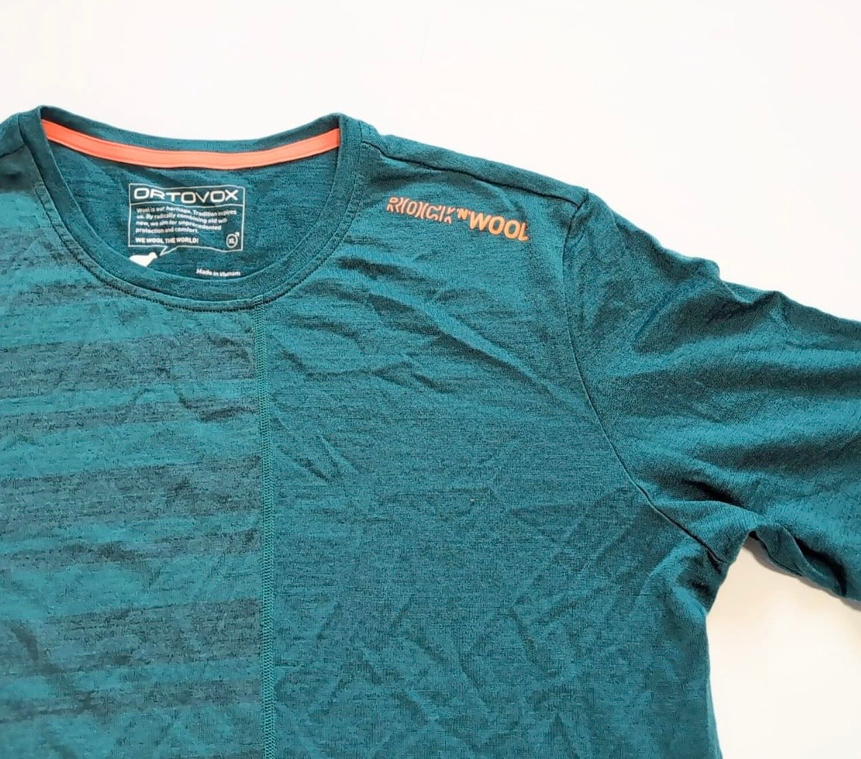 100% Merino T-Shirt von Ortovox (XL Herren) türkis blau Rock'n'Wool