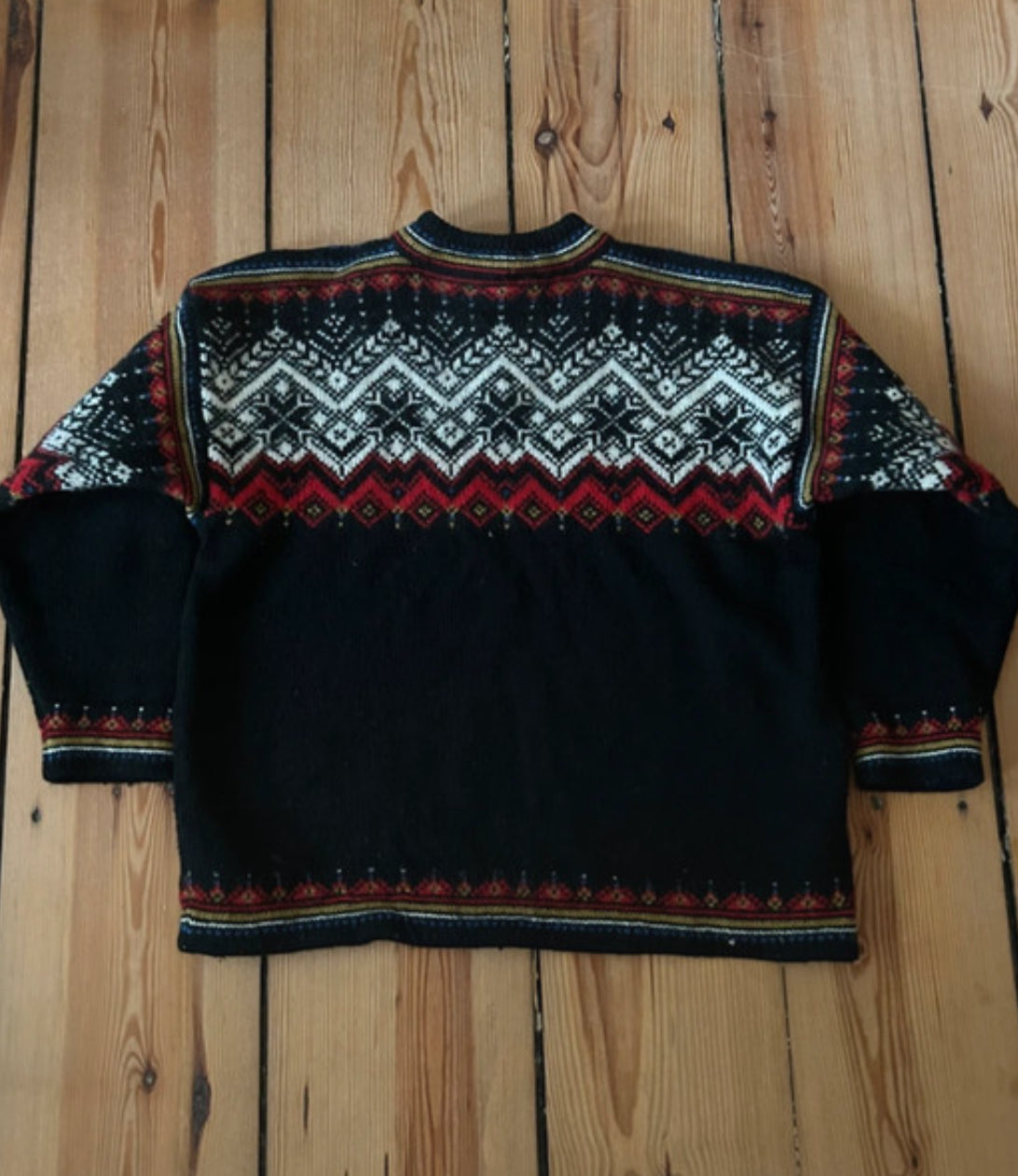 Strick Pullover Dale of Norway (M Herren / L Damen) Zipper schwarz mit Muster