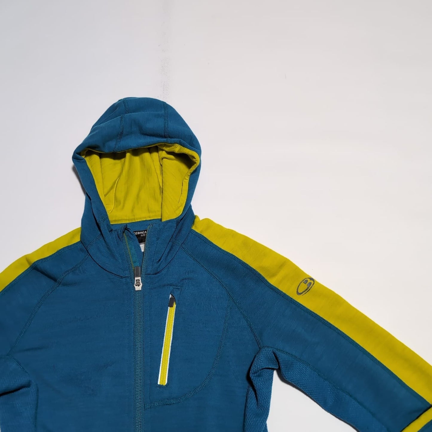Merino Jacke von Icebreaker (XS Damen) Zipper Hoodie blau gelb