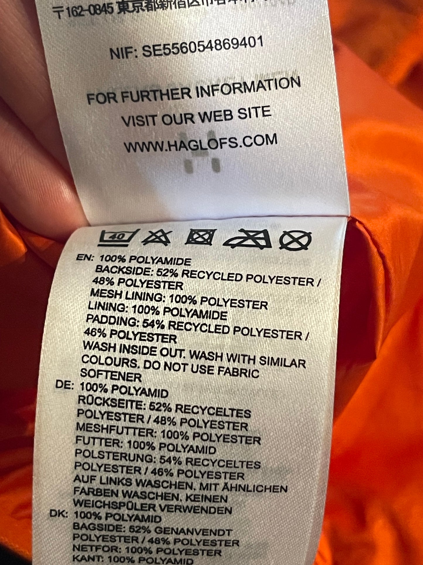 Stepp Jacke von Haglöfs Polartec mit Kapuze (L Herren) orange