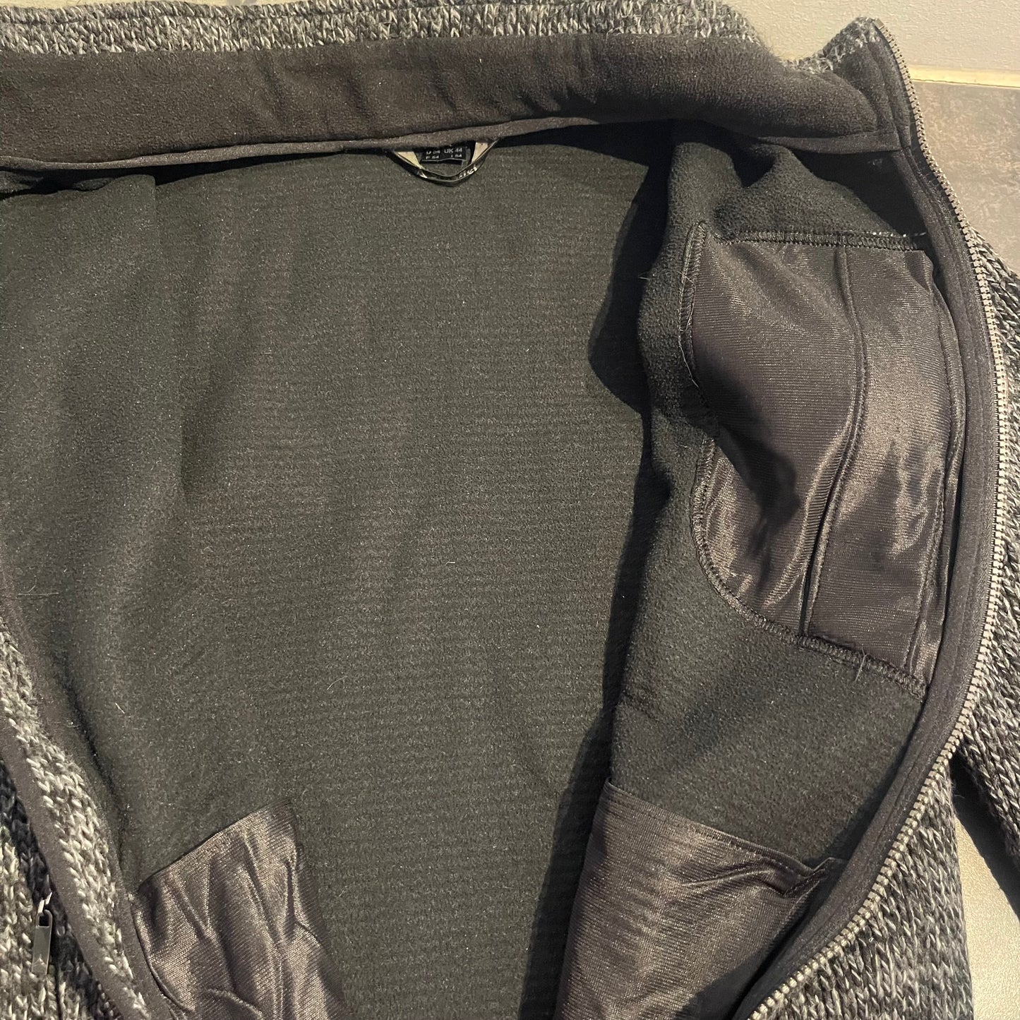 2-lagige Strick Jacke von Schöffel (L ) Windstopper Membrane Wolle grau