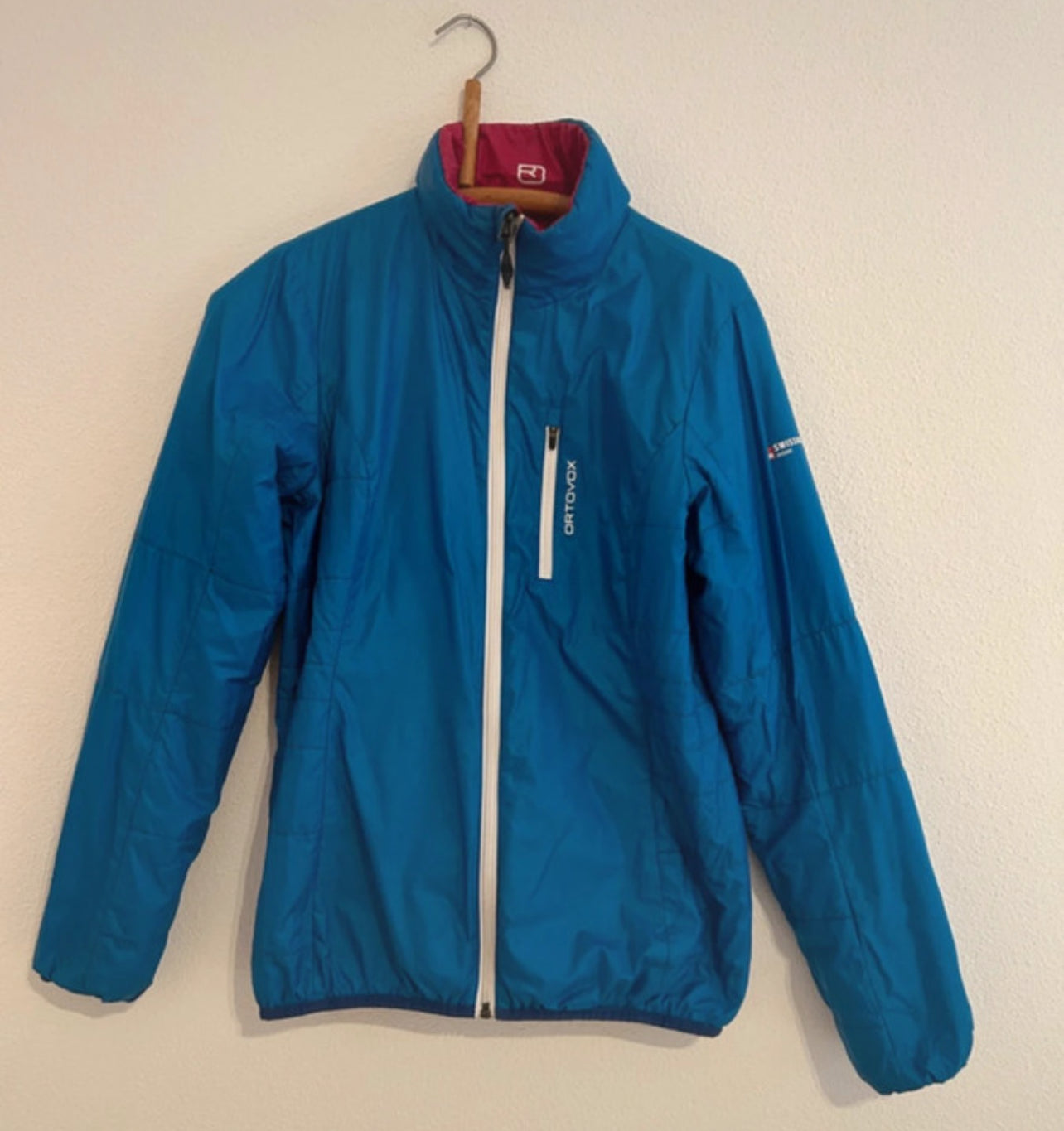 Wende Jacke Ortovox (S Damen) Swisswool Isolation pink blau