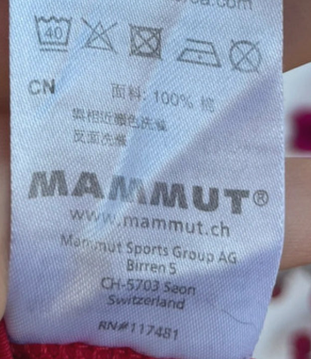 Mammut T-Shirt (Herren L) Baumwolle rot mit Brustprint - wanderlich.com