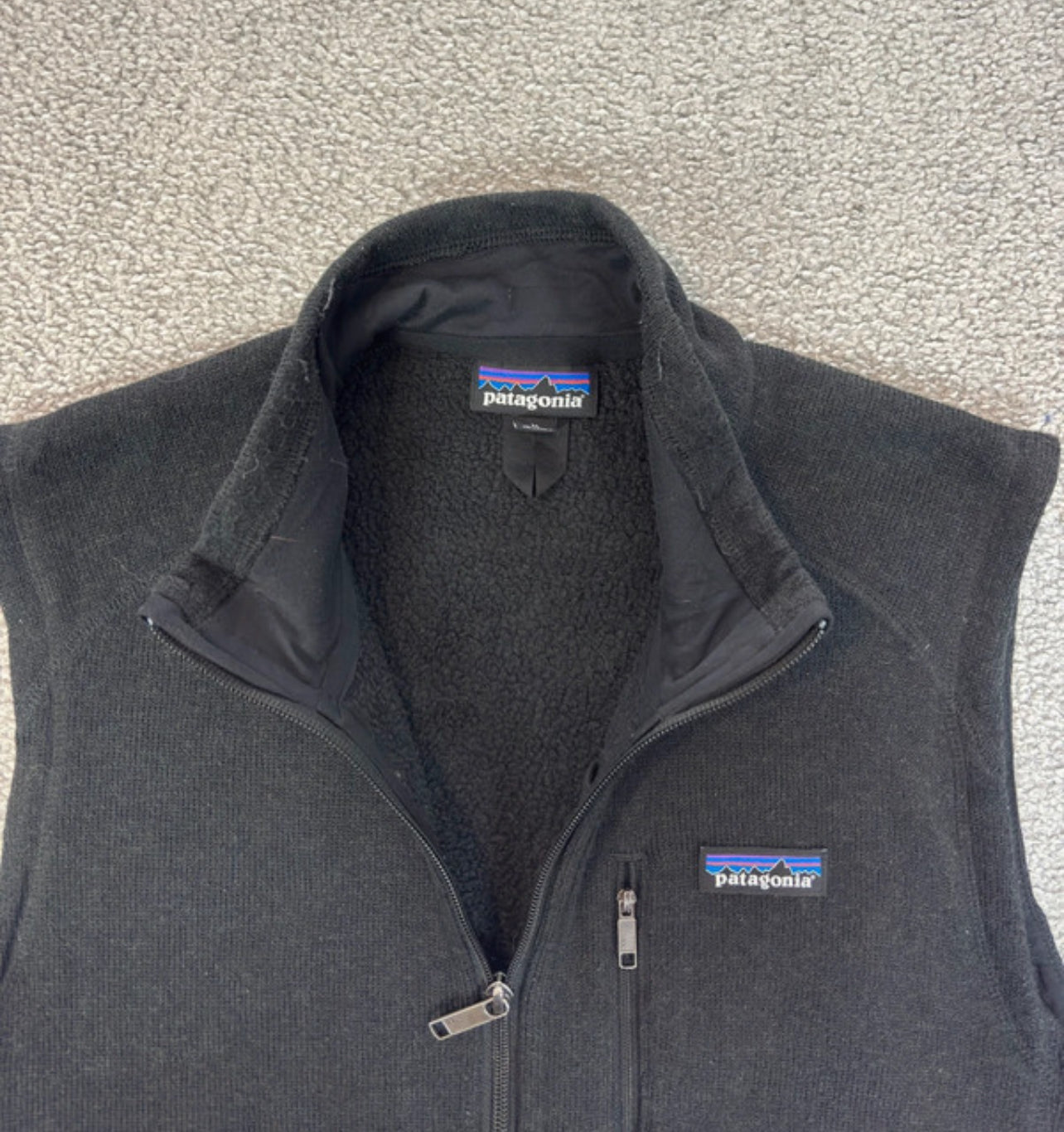 Strickoptik Fleece Weste von Patagonia (M Herren) Better Sweater schwarz