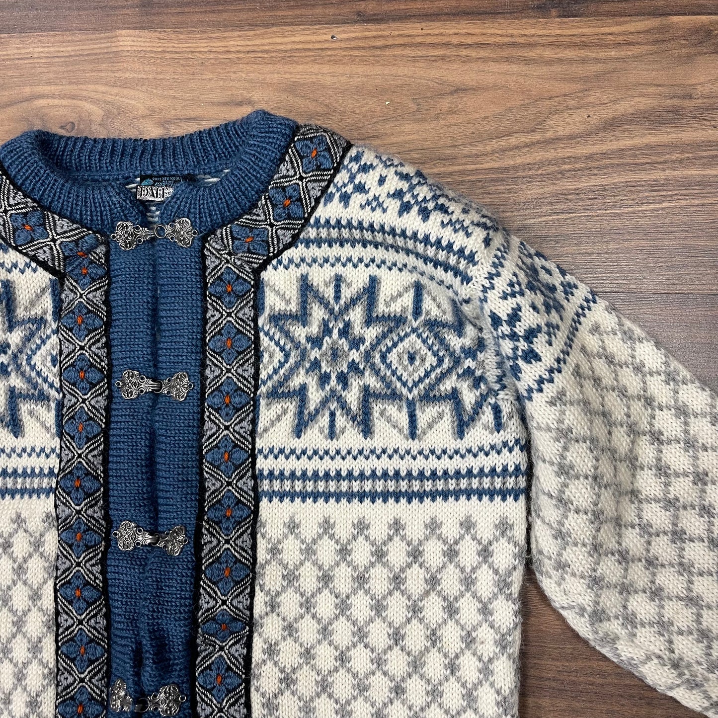 Strickjacke von Dale of Norway (XL Damen) cremeweiß-blau