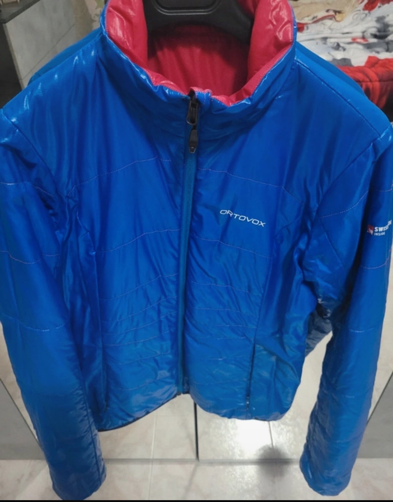 Wende Jacke Ortovox (M Damen) Swisswool inside rot blau