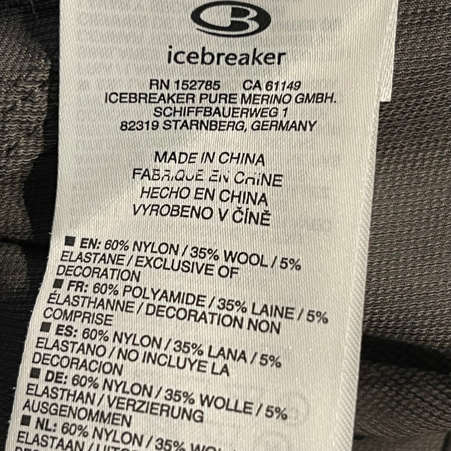 3/4 Wander Hose Icebreaker (L / XL Damen 31) Merino Capri Stretch grau