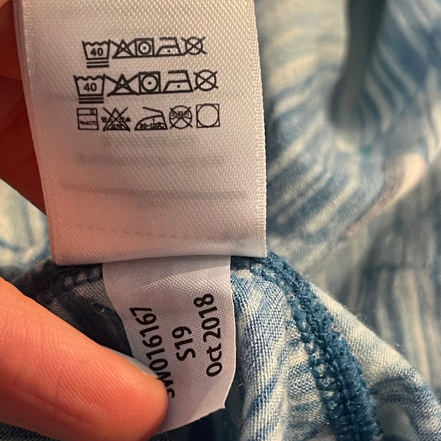 Merino T-Shirt Damen XS /S von Smartwool blau mit geometrischem Print