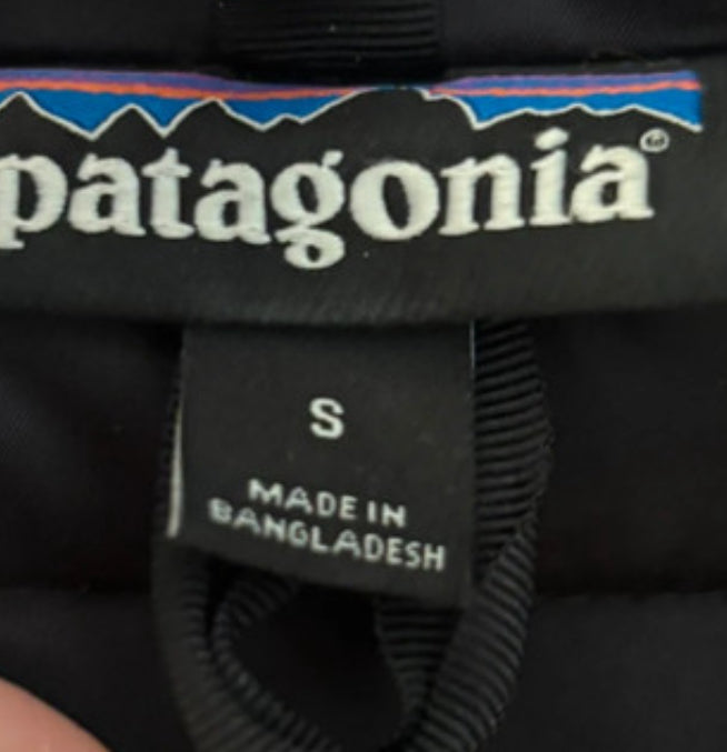 Patagonia Daunen Jacke (XS-S Damen) wasserabweisend Kapuze schwarz