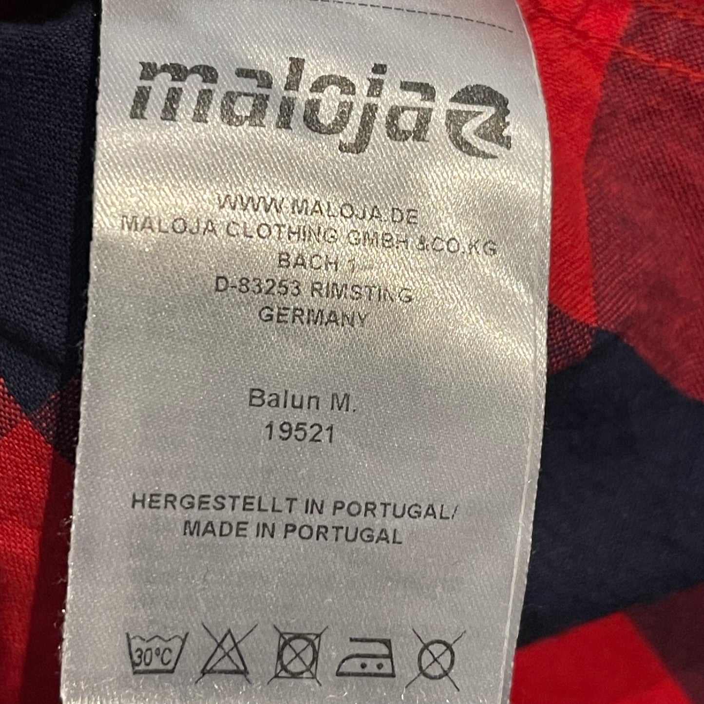 Karo Hemd von Maloja (L Damen) Baumwolle rot kariert