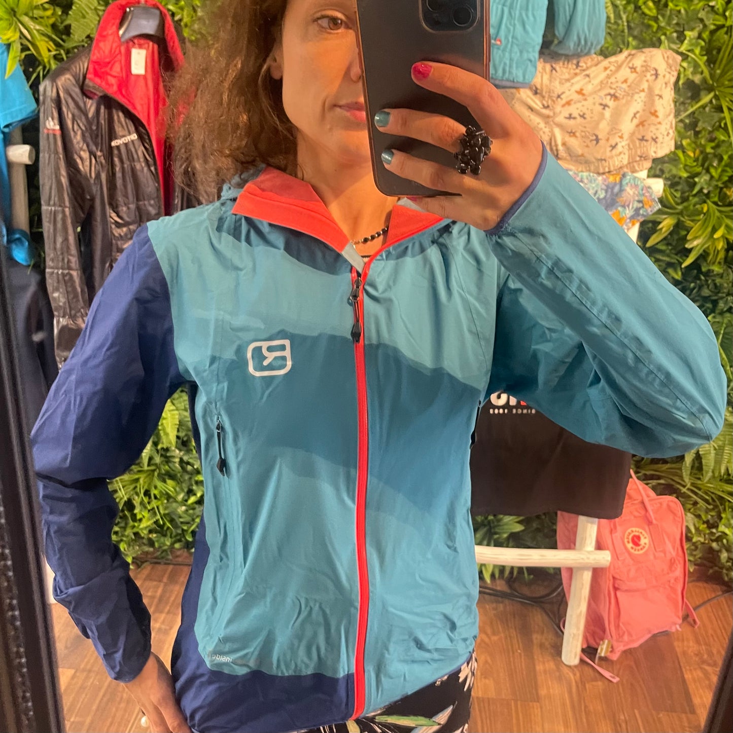 Ultraleichte Regen Jacke Ortovox Merino (M Damen) Hardshell blau