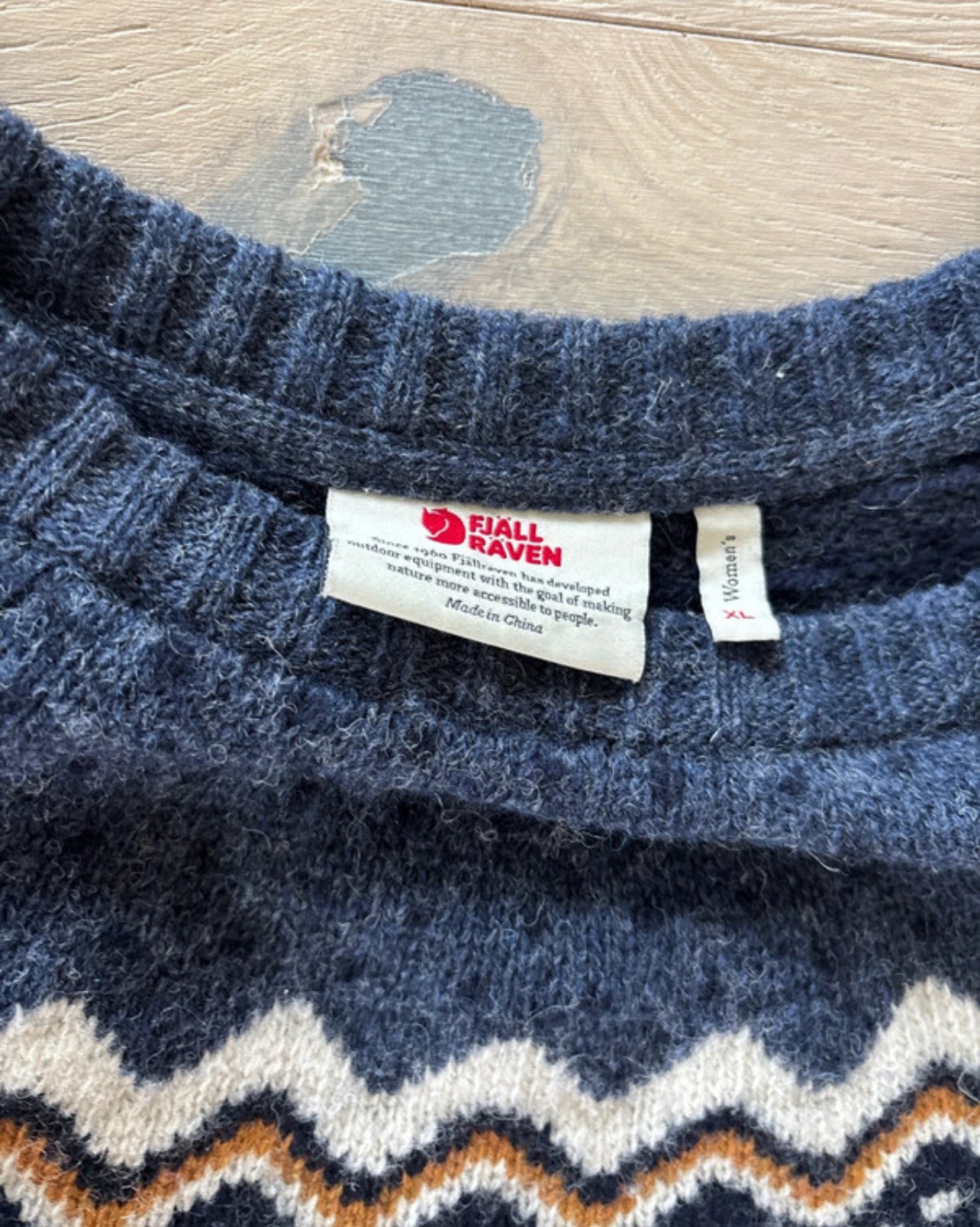 Strick Pullover Fjällräven pure Wolle ( XL Damen ) dunkelblau