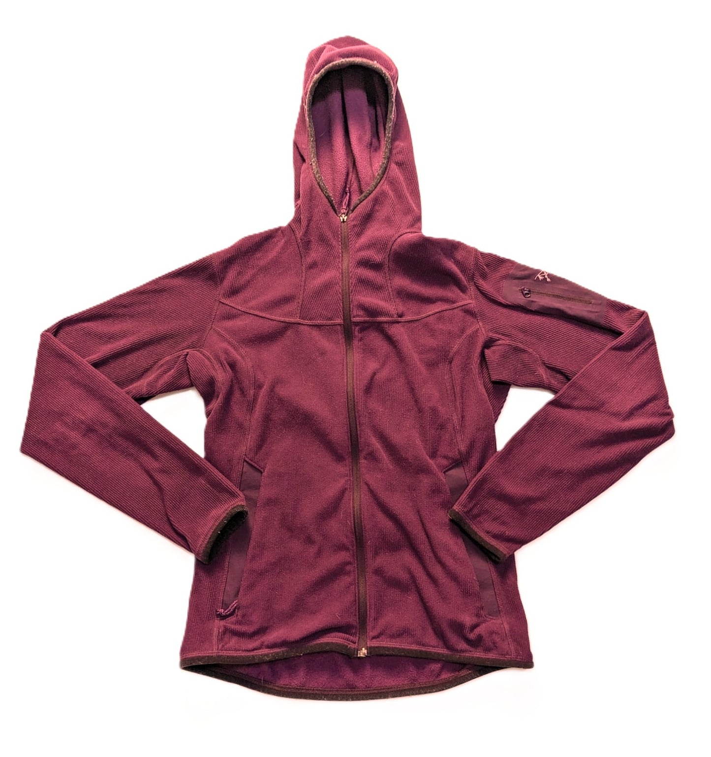 Fleece Jacke von Arcteryx (S Damen) Hoodie Cord Optik Pflaume