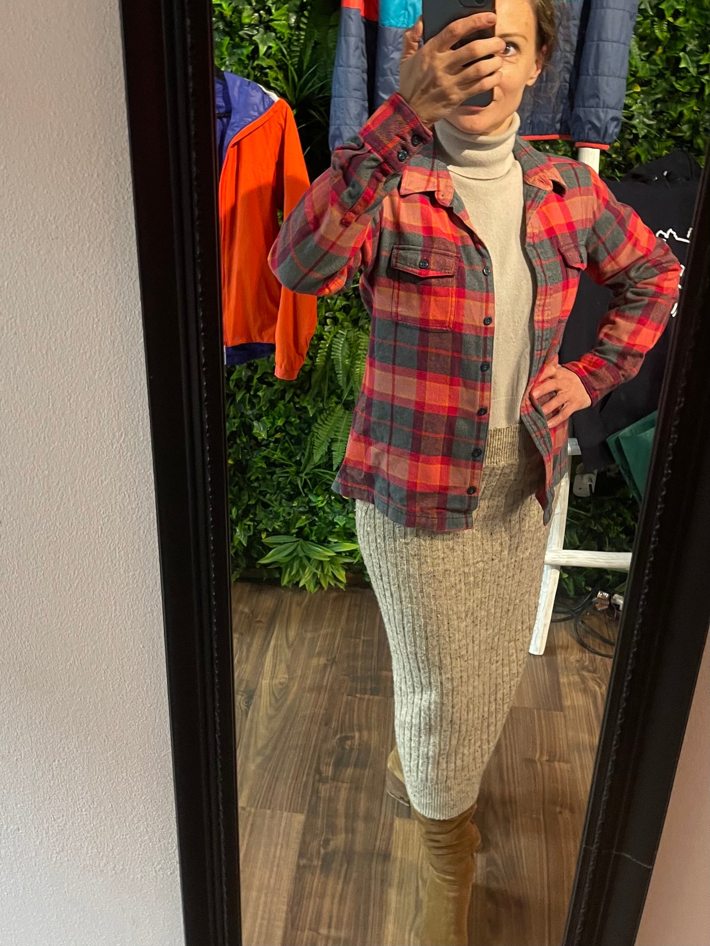 Patagonia Karo Hemd (S Damen) 100% Bio-Baumwolle rot blau kariert
