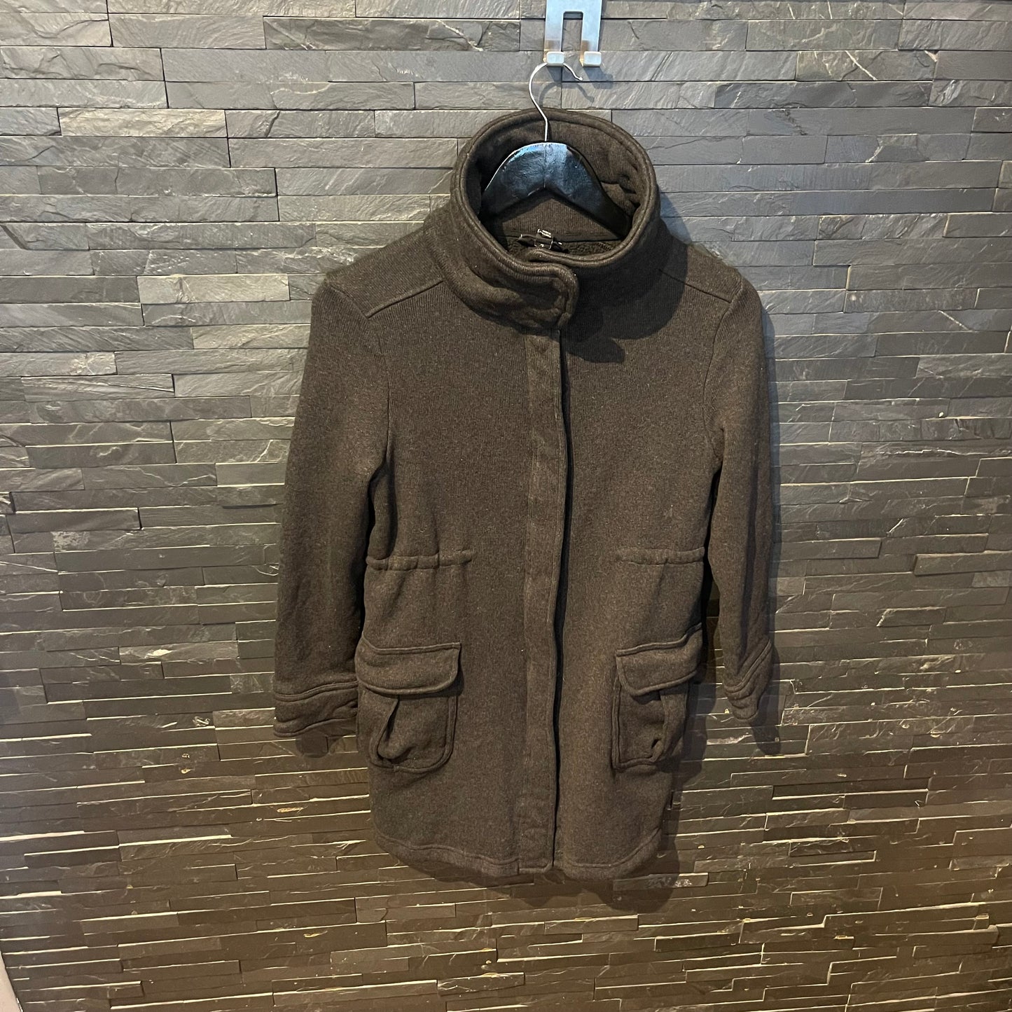 Kurzer Mantel Patagonia (XS / S Damen) Parka mit Strickoptik schwarz