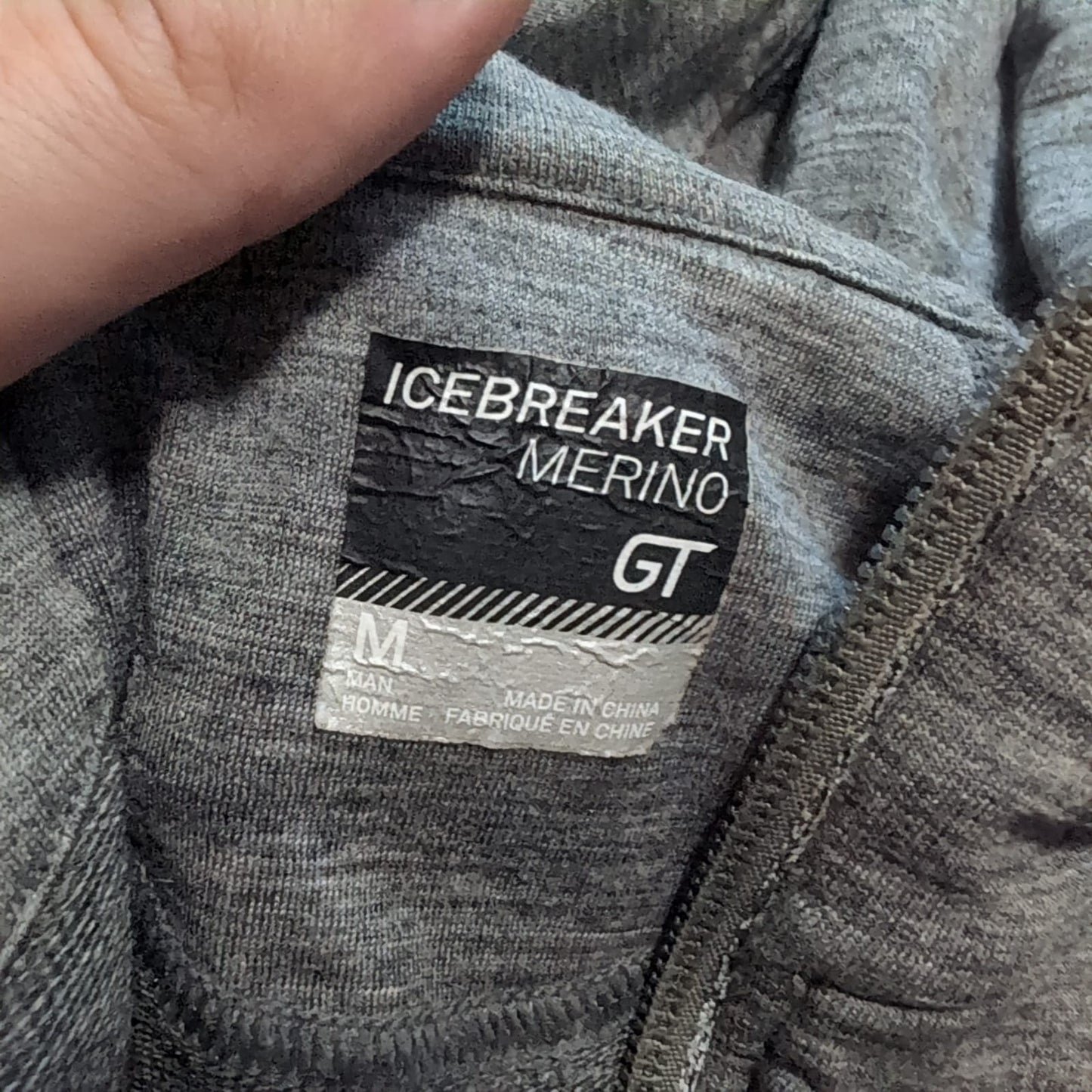 Zipper Merino Jacke von Icebreaker (M Herren) grau mit Kapuze