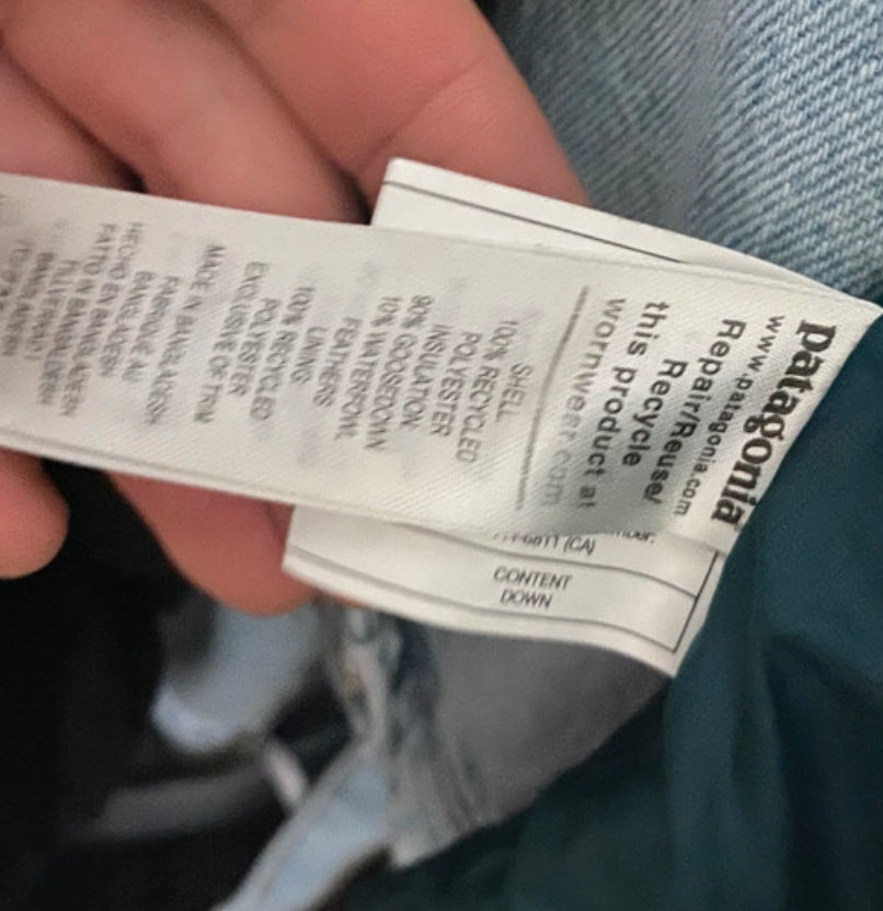 Patagonia Daunen Jacke (Herren S) türkis mit Kapuze
