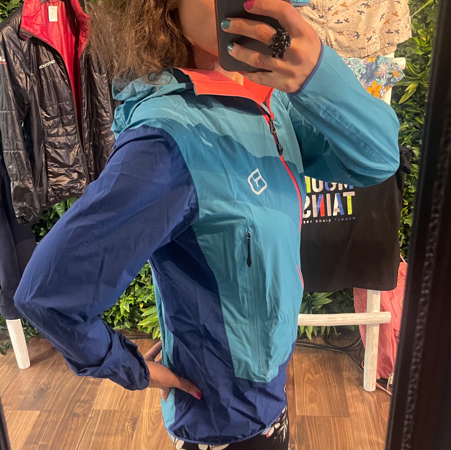 Ultraleichte Regen Jacke Ortovox Merino (M Damen) Hardshell blau