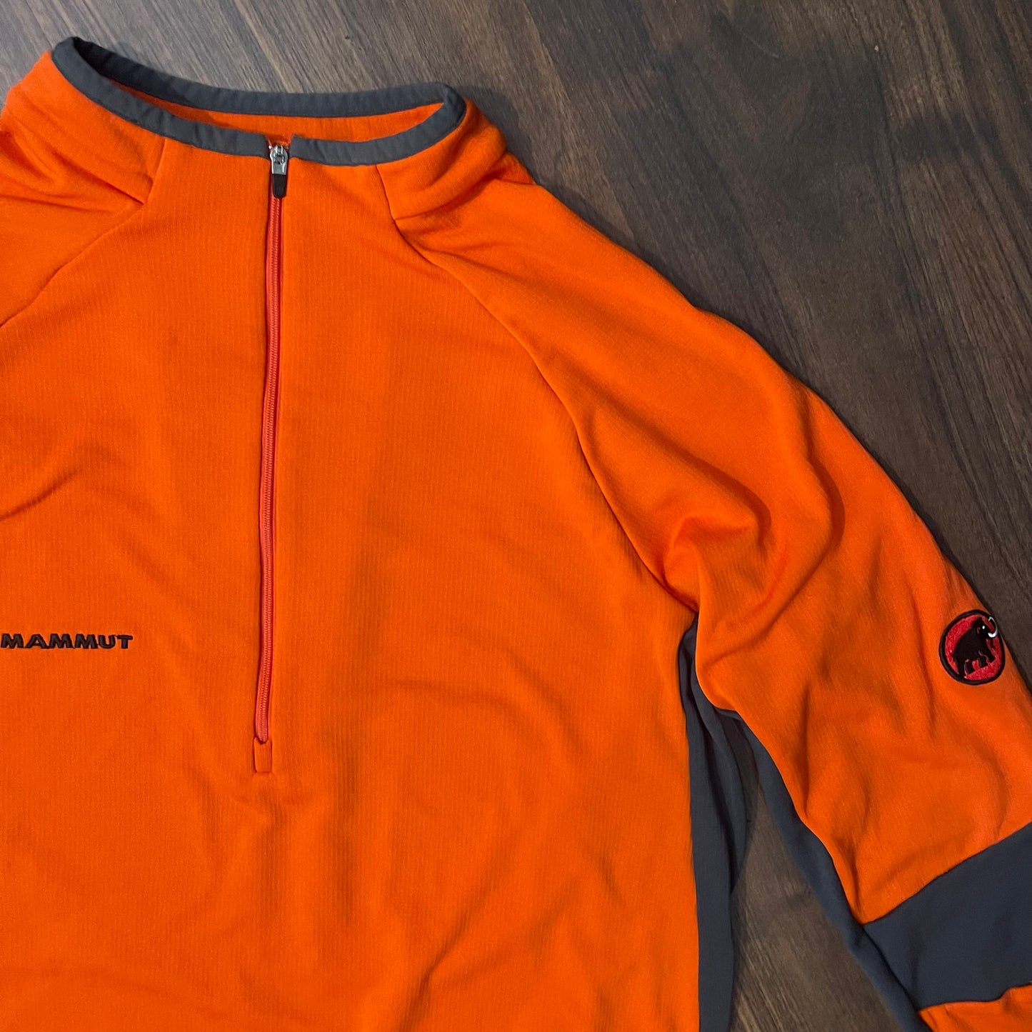 Mammut Longsleeve (L /XL Herren) Half Zip Shirt Polartec orange
