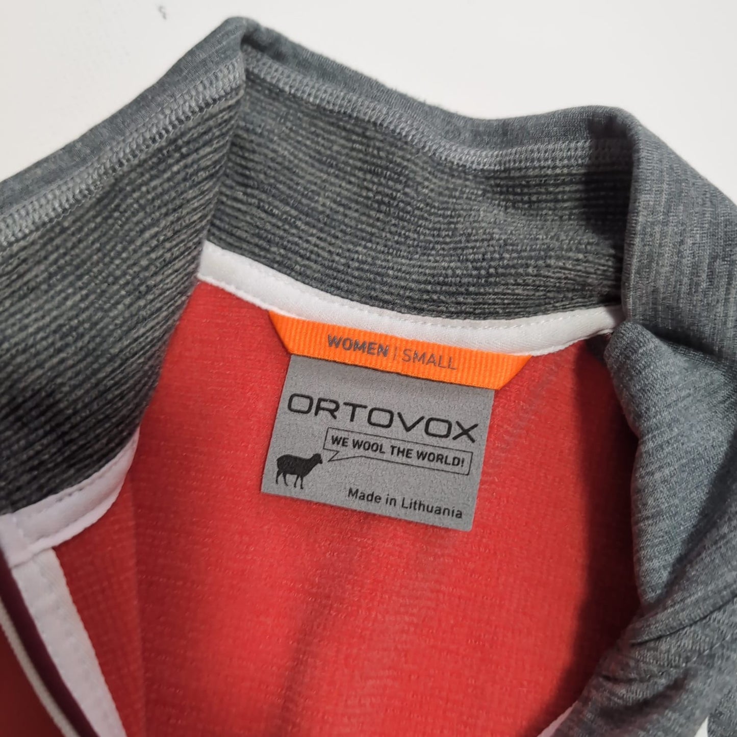 Merino Longsleeve von Ortovox (S) 1/3 Zipper Thermo Funktionsshirt rot grau
