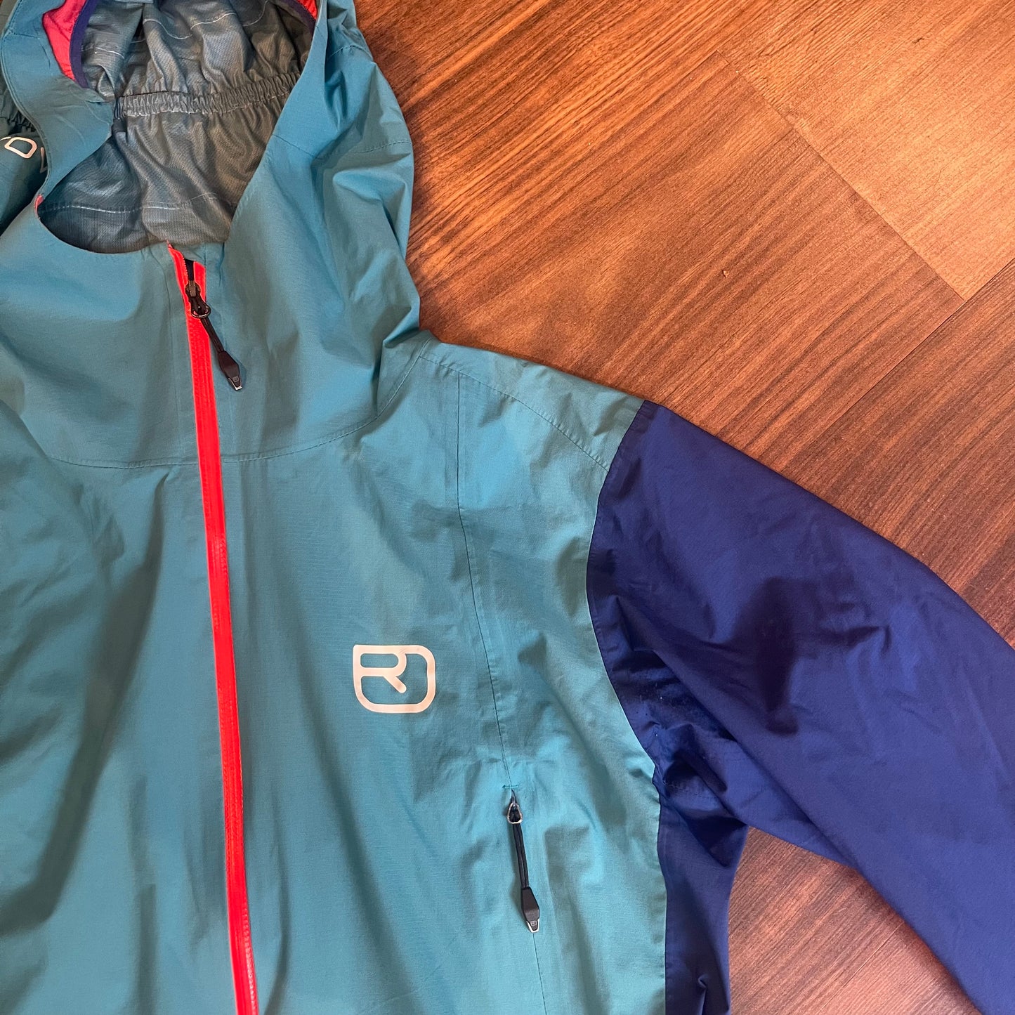 Ultraleichte Regen Jacke Ortovox Merino (M Damen) Hardshell blau