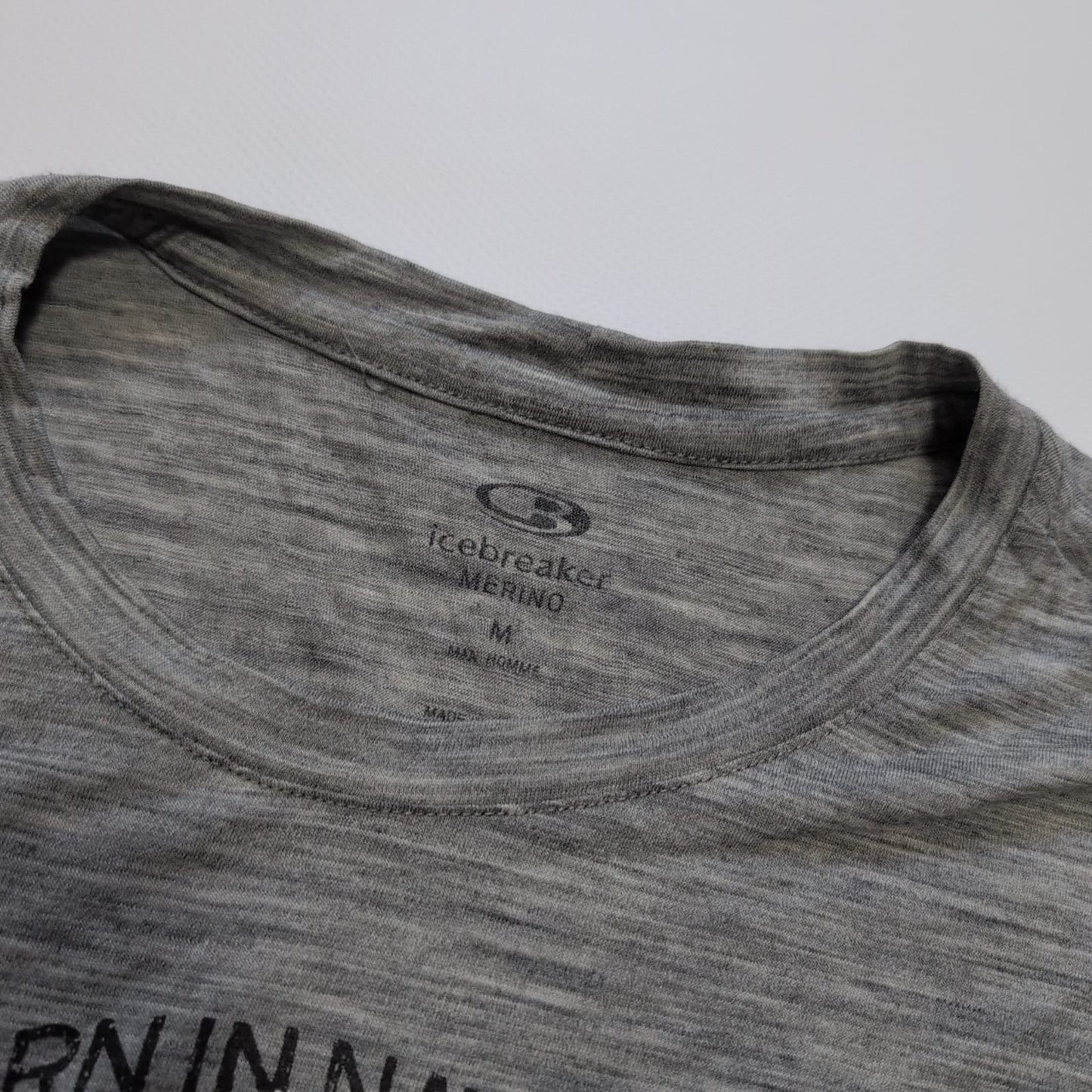 Merino T-Shirt von Icebreaker (M Herren) grau mit Print Berge