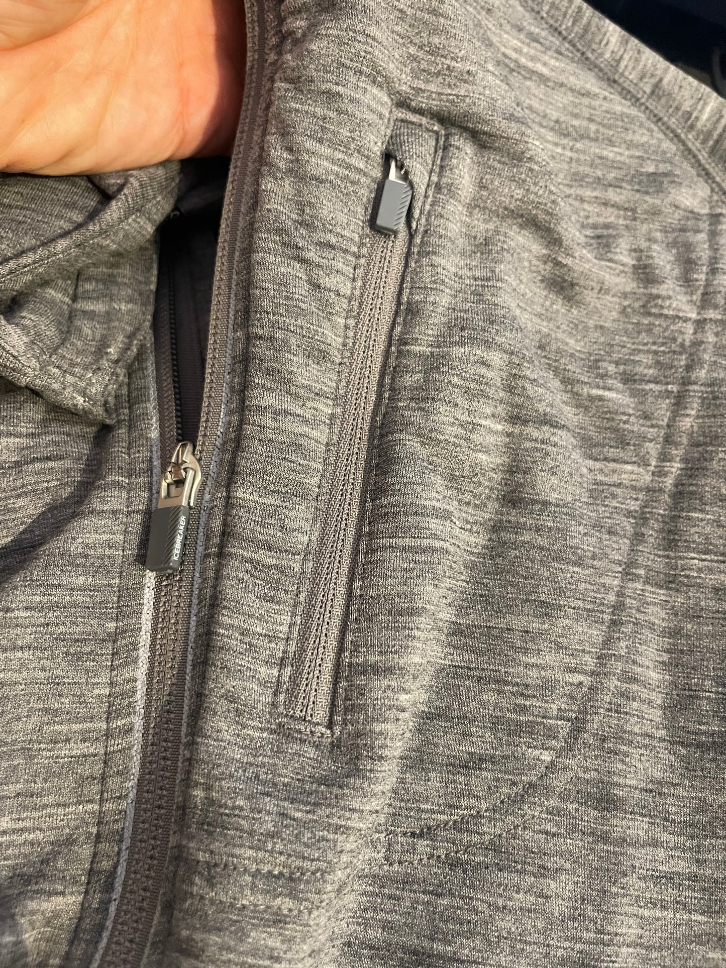 Zipper Merino Jacke von Icebreaker (M Herren) grau mit Kapuze