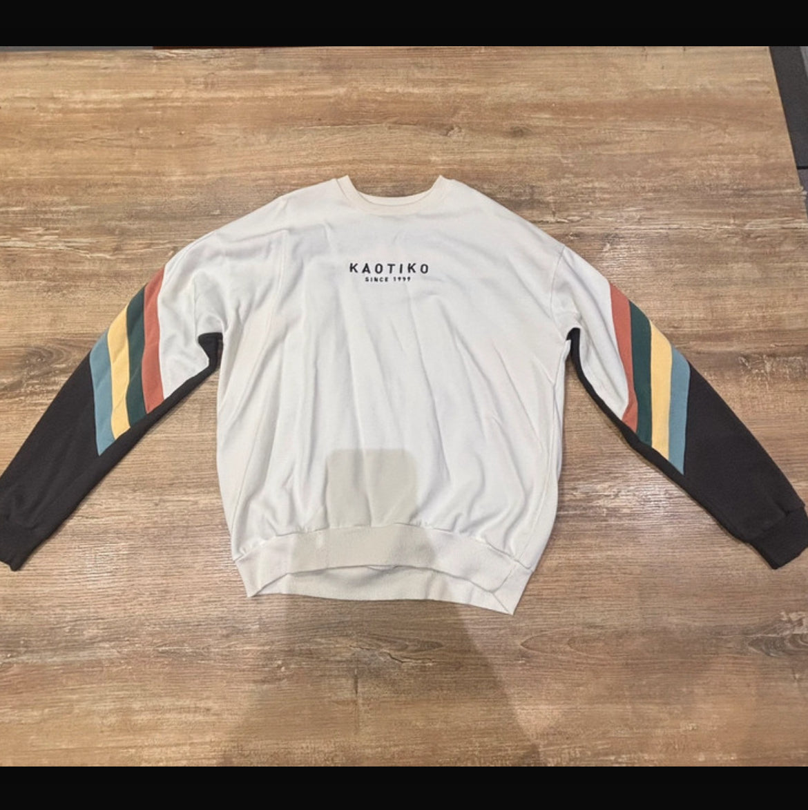 Pullover von Kaotiko (S-M Herren oder M-L Damen) cremeweiß, schwarz, bunt