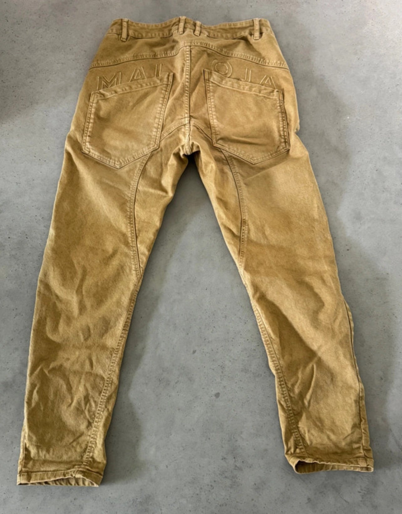 Outdoor Jeans Hose von Maloja (L Herren) Baumwolle elastisch gelb-beige