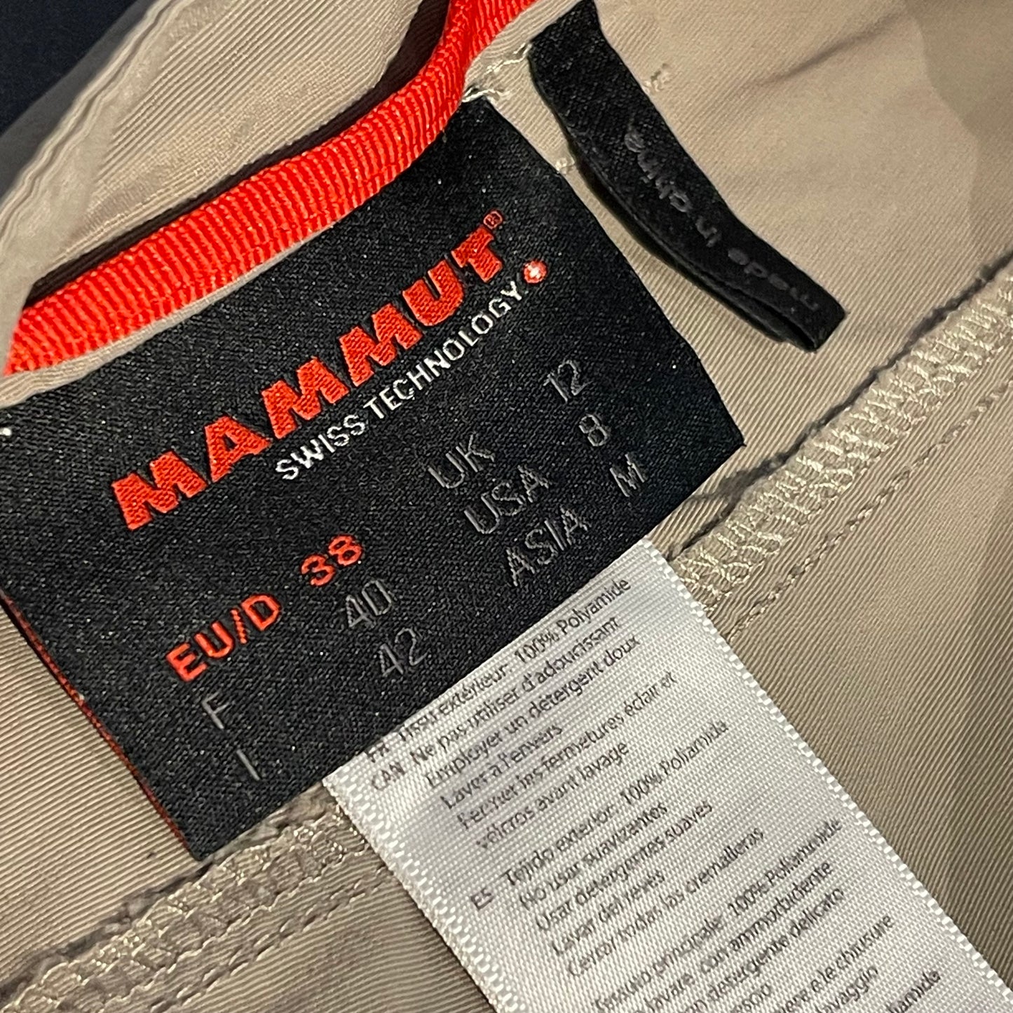 2-in-1 Hose von Mammut (M Damen) Zip-Off wasserabweisend beige