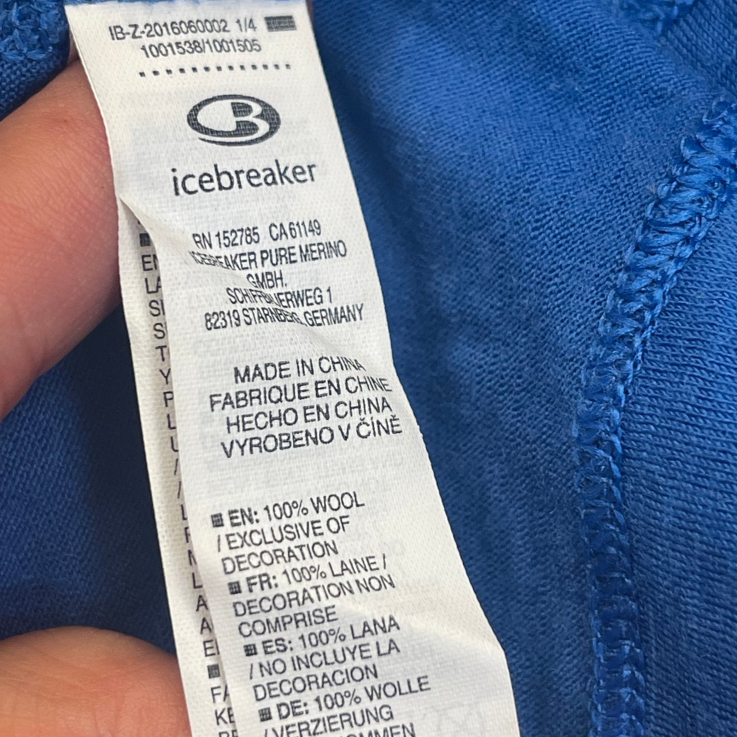 100% Merino Longsleeve Icebreaker (Kinder 152 cm) blau