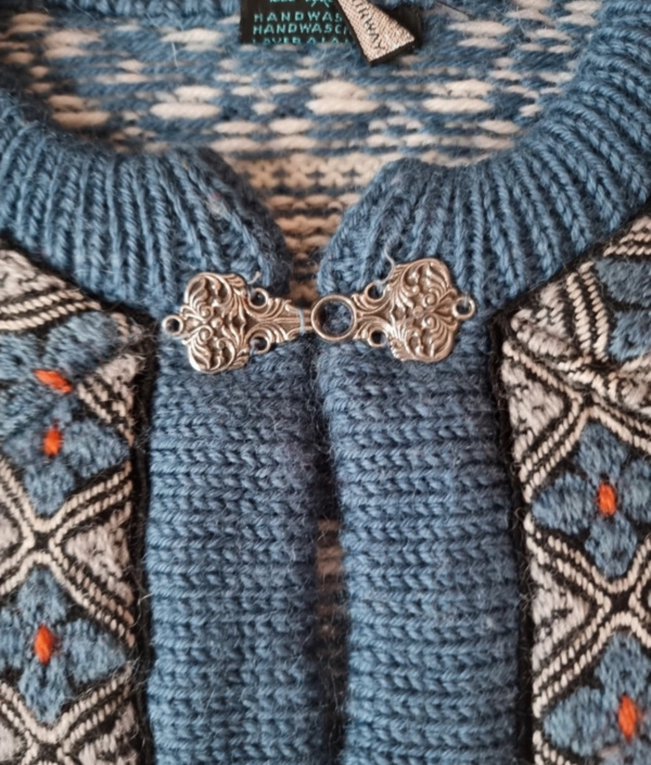 Strickjacke von Dale of Norway (XL Damen) cremeweiß-blau