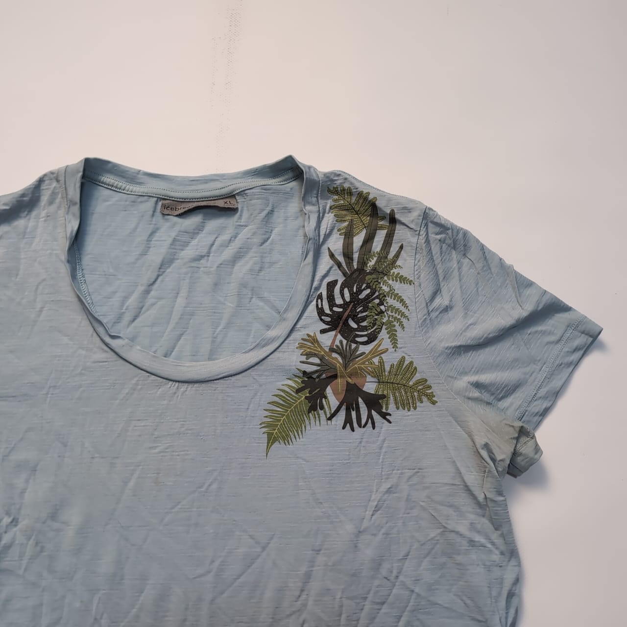 T-Shirt von Icebreaker Merino 150 (XL Damen) blau mit Print