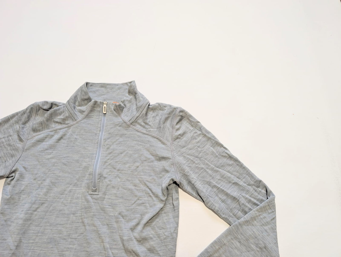 Pure Merino Longsleeve (L Damen) von Smartwool hellgrau Zipper