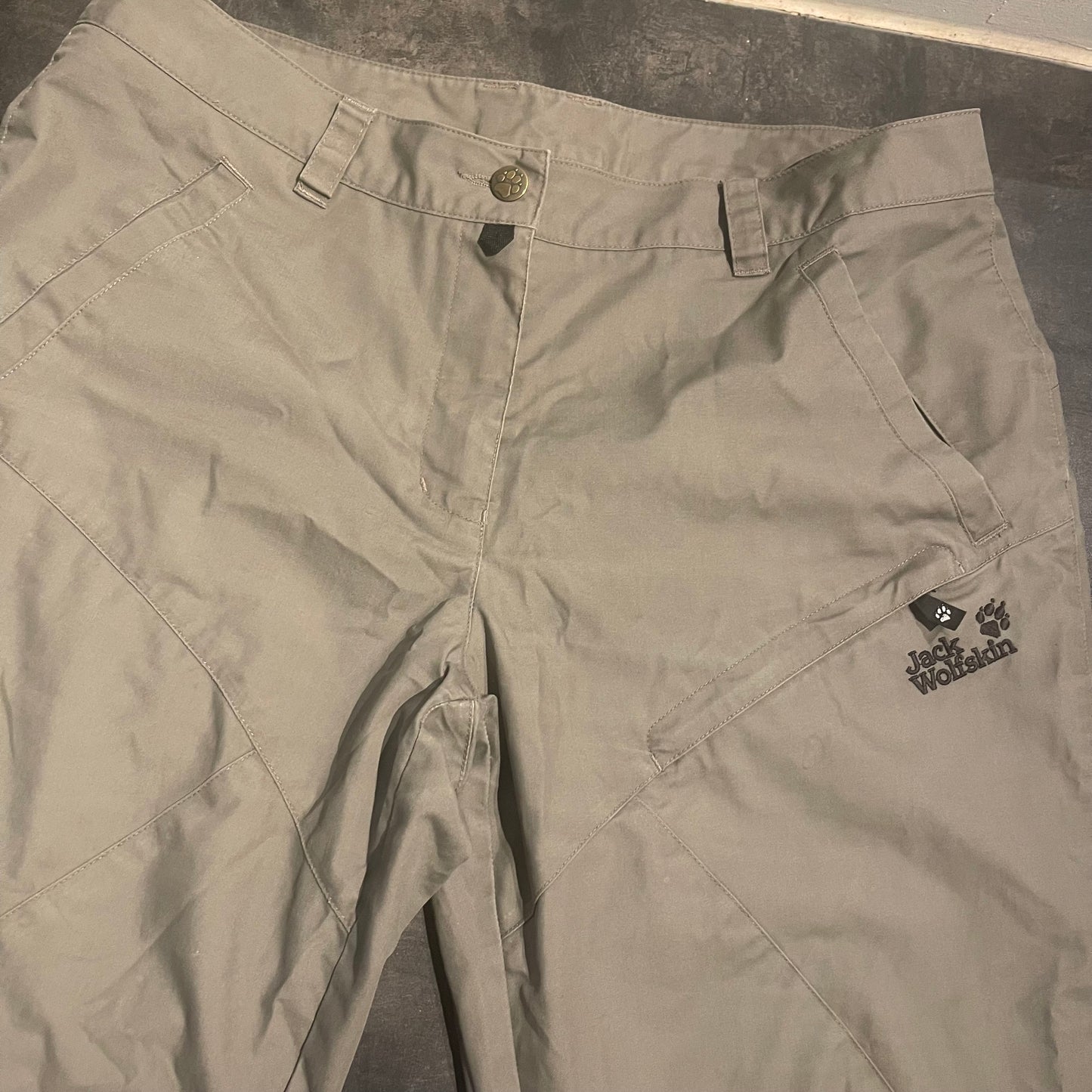Outdoor Hose (L Damen) von Jack Wolfskin wasserabweisend mit Baumwolle khaki