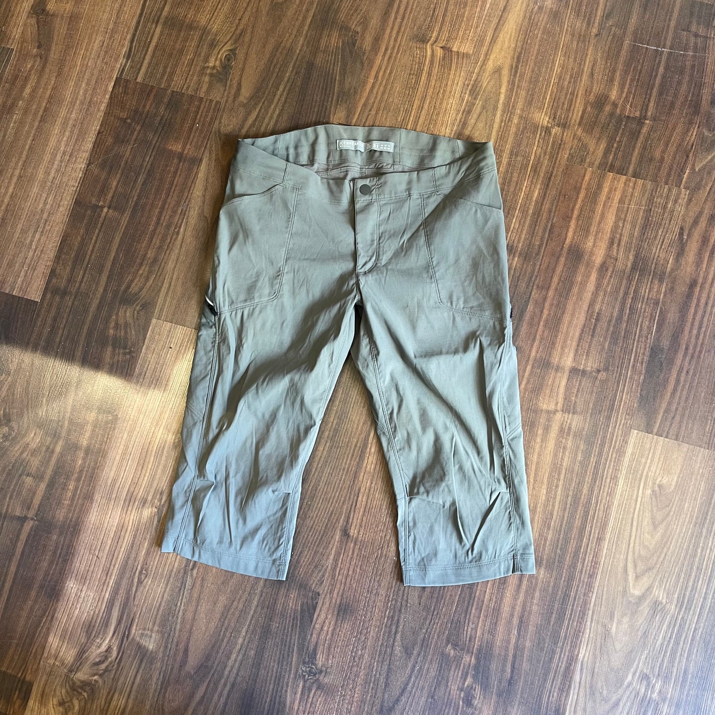 3/4 Wander Hose Icebreaker (L / XL Damen 31) Merino Capri Stretch grau