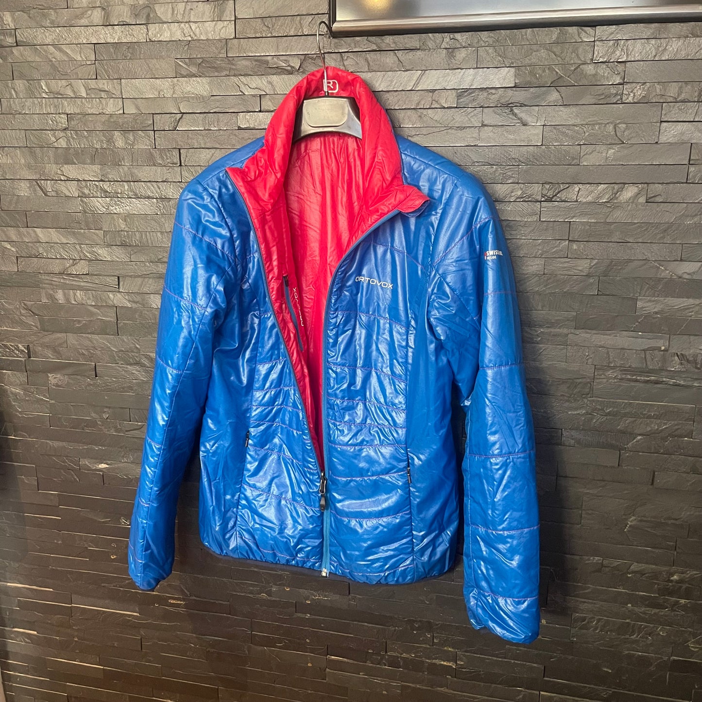 Wende Jacke Ortovox (M Damen) Swisswool inside rot blau